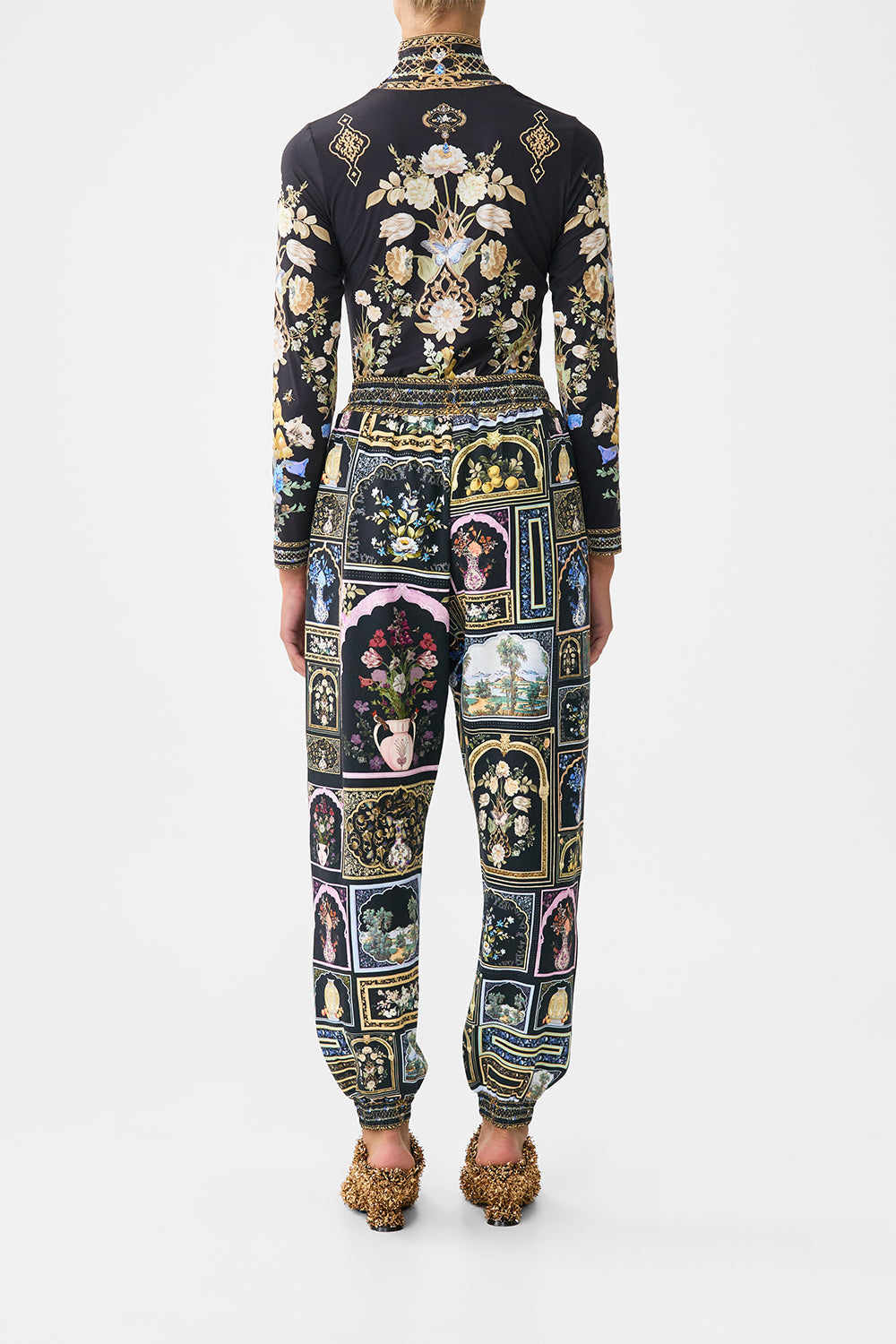 JERSEY TRACK PANT WITH SILK DETAILS OTTOMAN ELEGANCE