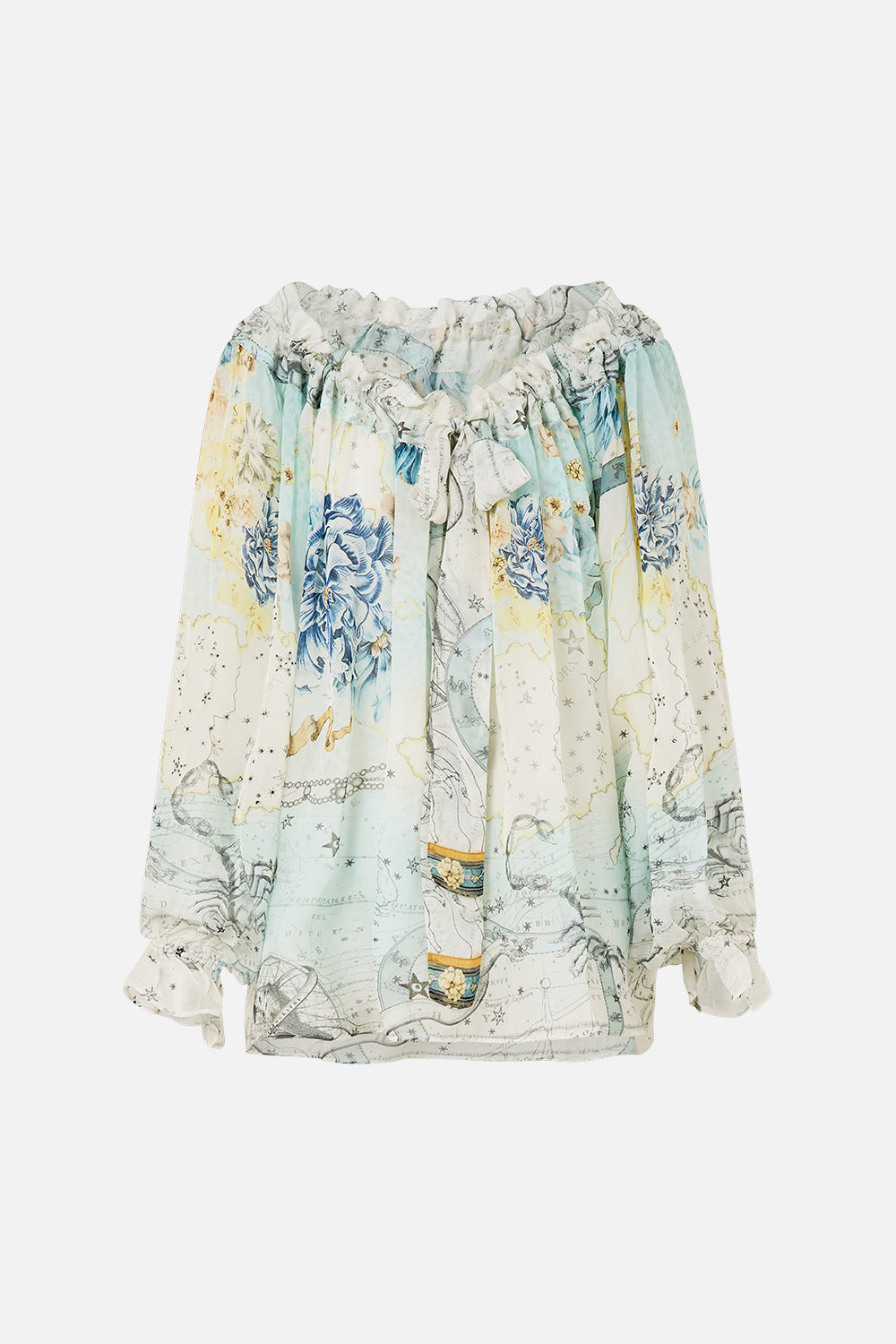 ROUND NECK GATHERED BLOUSE MY LUCKY STARS