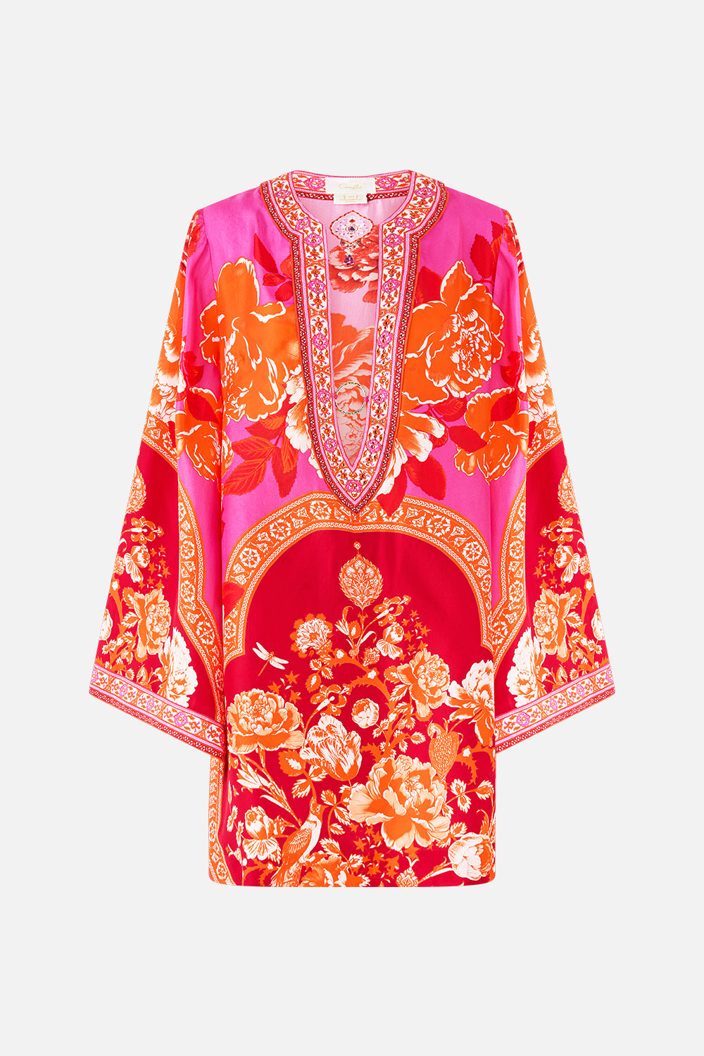 DEEP V NECK HARDWARE SHORT KAFTAN TILES OF TÜRKIYE