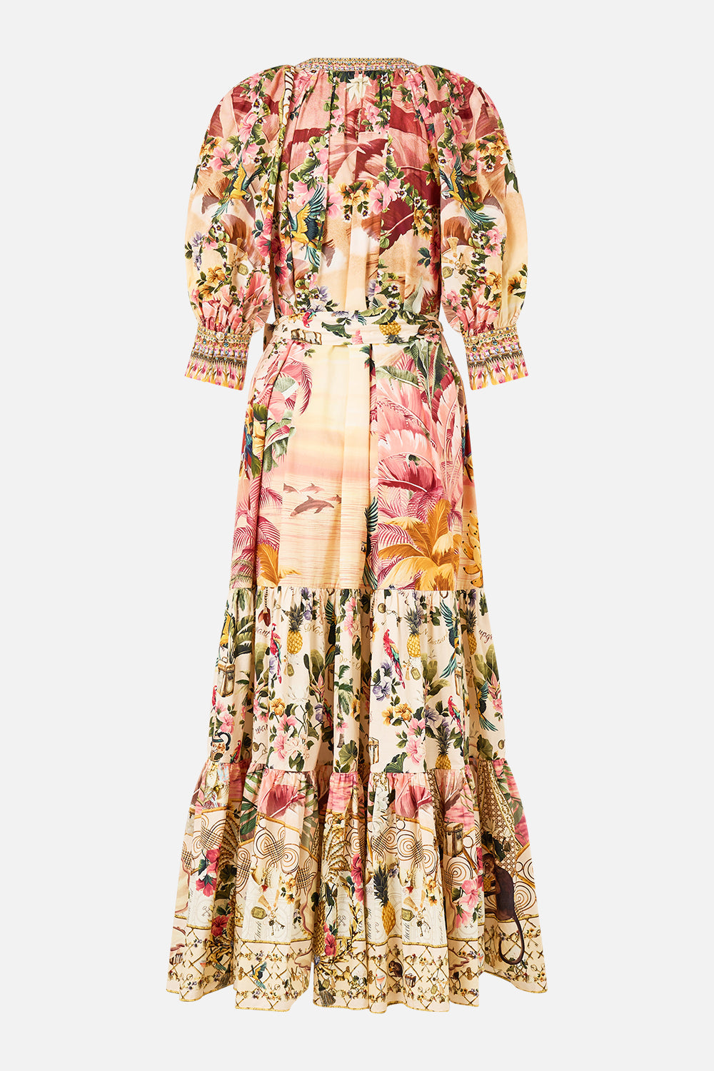 TIERED SHIRT DRESS WITH SHORT SLEEVE WELCOME TO THE WHITE LOTUS