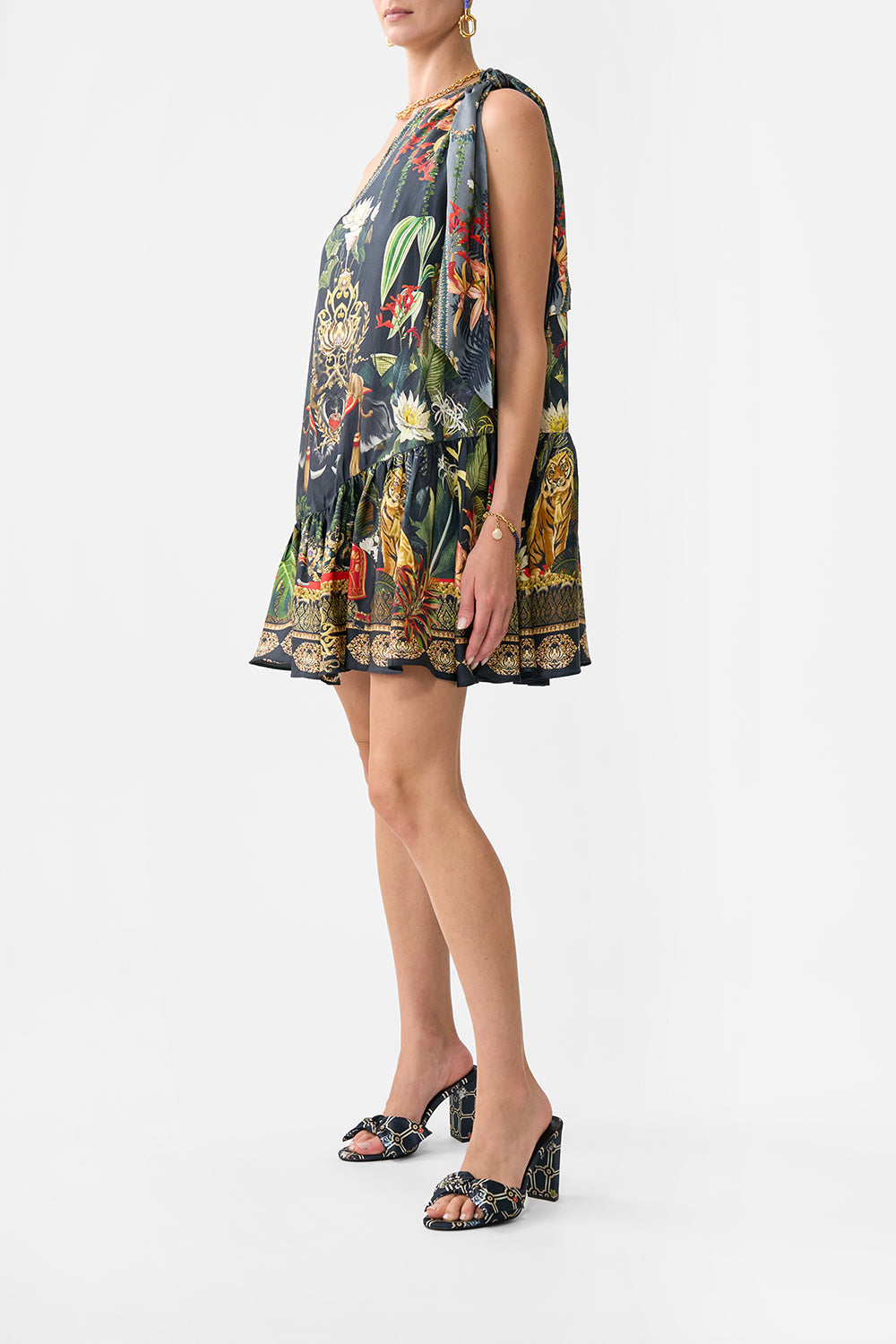 TIE ONE SHOULDER SHORT DRESS READY FOR MY WELCOME DRINK