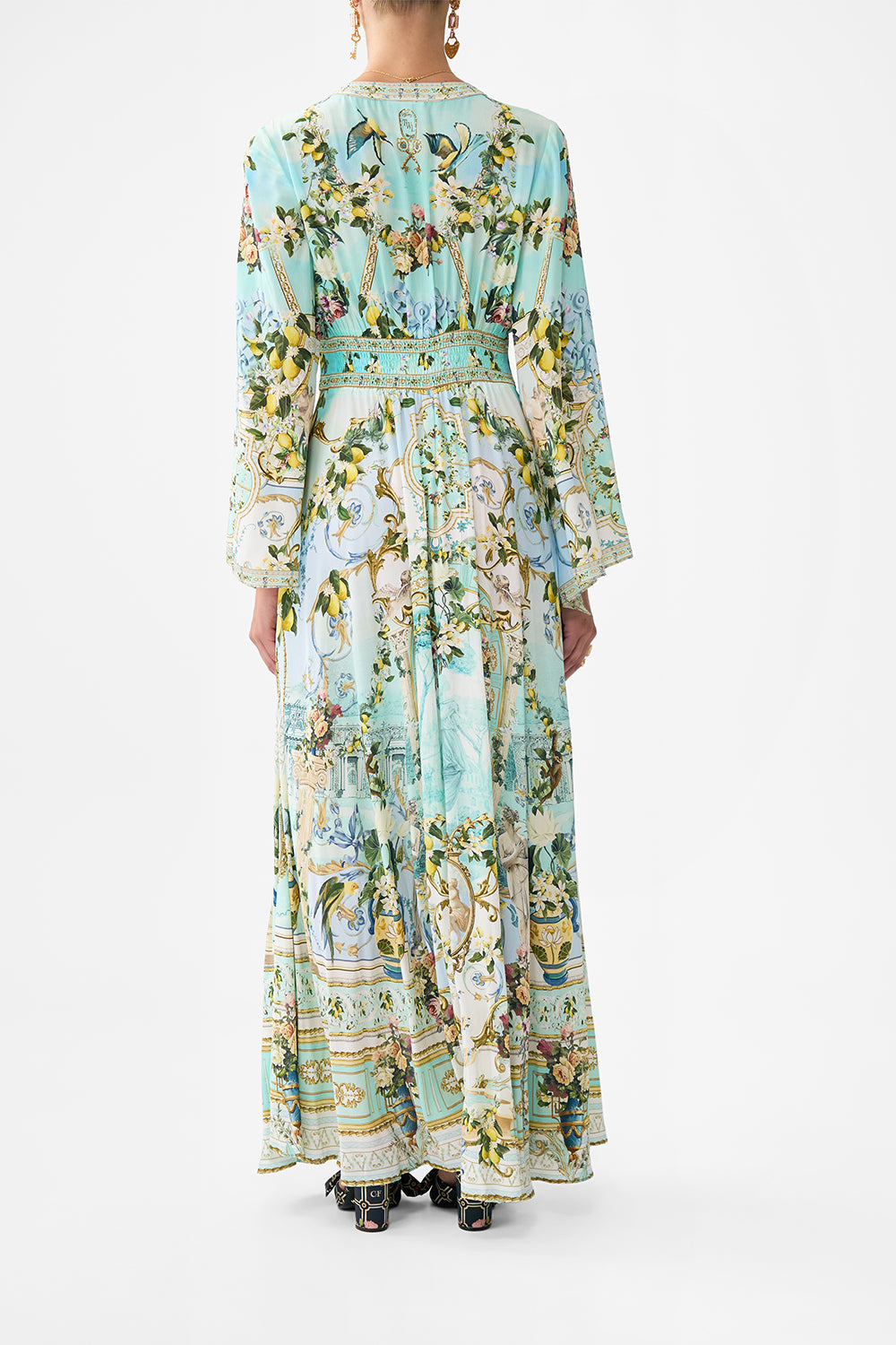 KIMONO SLEEVE DRESS WITH SHIRRING DETAIL VENUS ON A VESPA