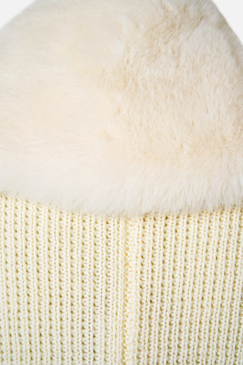 The CAMILLA Knit Relaxed Layer With Faux Fur in our Marble Heaven print.
