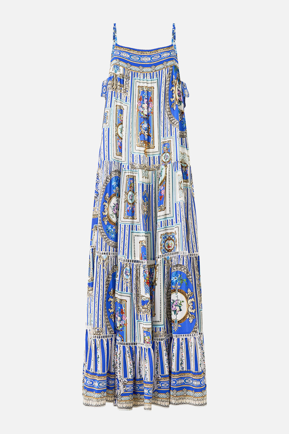 LONG TIERED DRESS WITH BOW TIES OTTOMAN OPULENCE