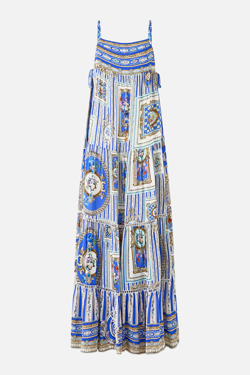 LONG TIERED DRESS WITH BOW TIES OTTOMAN OPULENCE