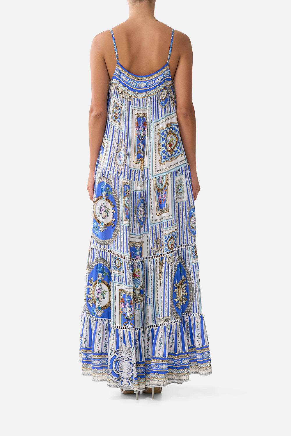 LONG TIERED DRESS WITH BOW TIES OTTOMAN OPULENCE