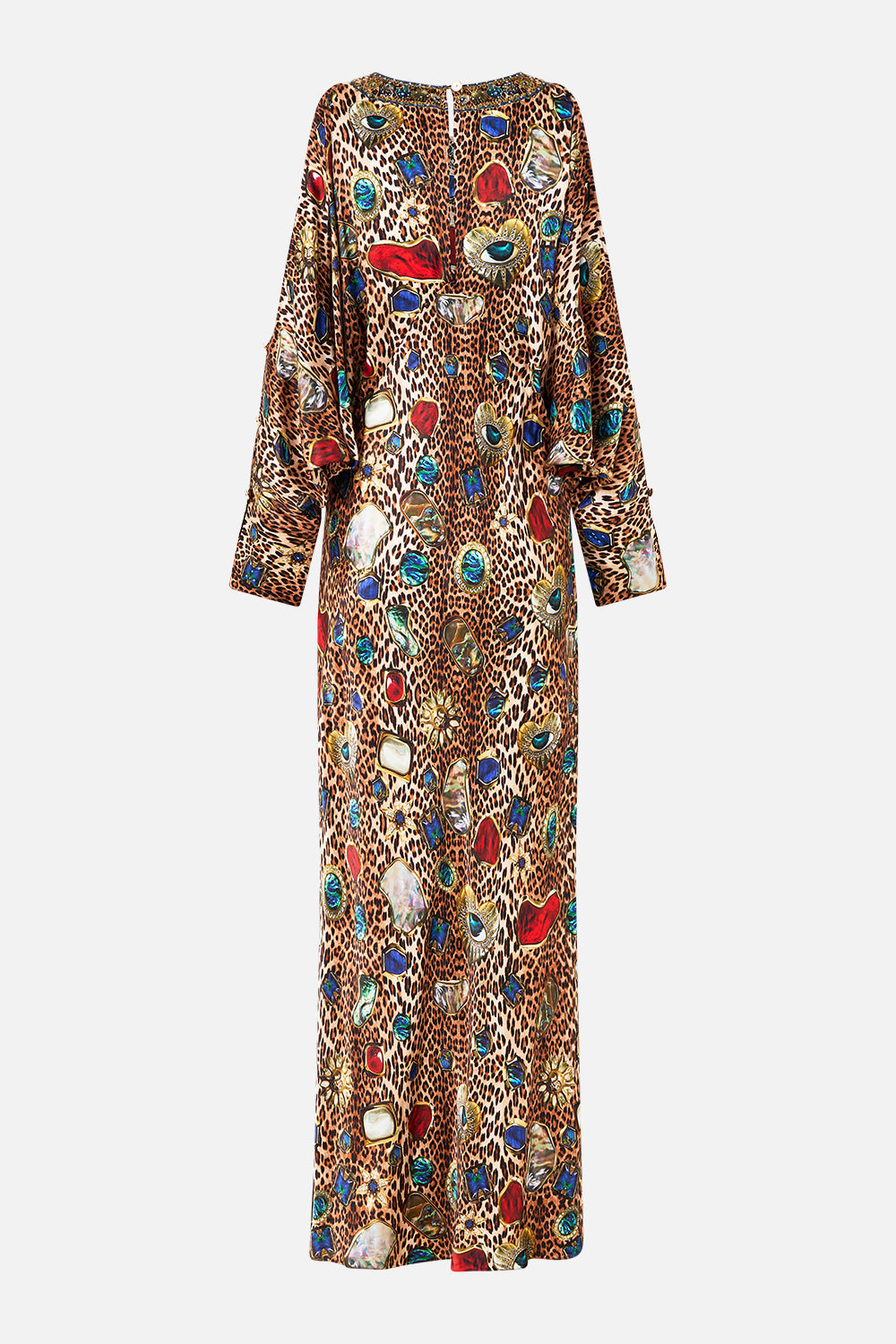 PLUNGE NECK DRAPED SHOULDER DRESS NAZAR NIRVANA