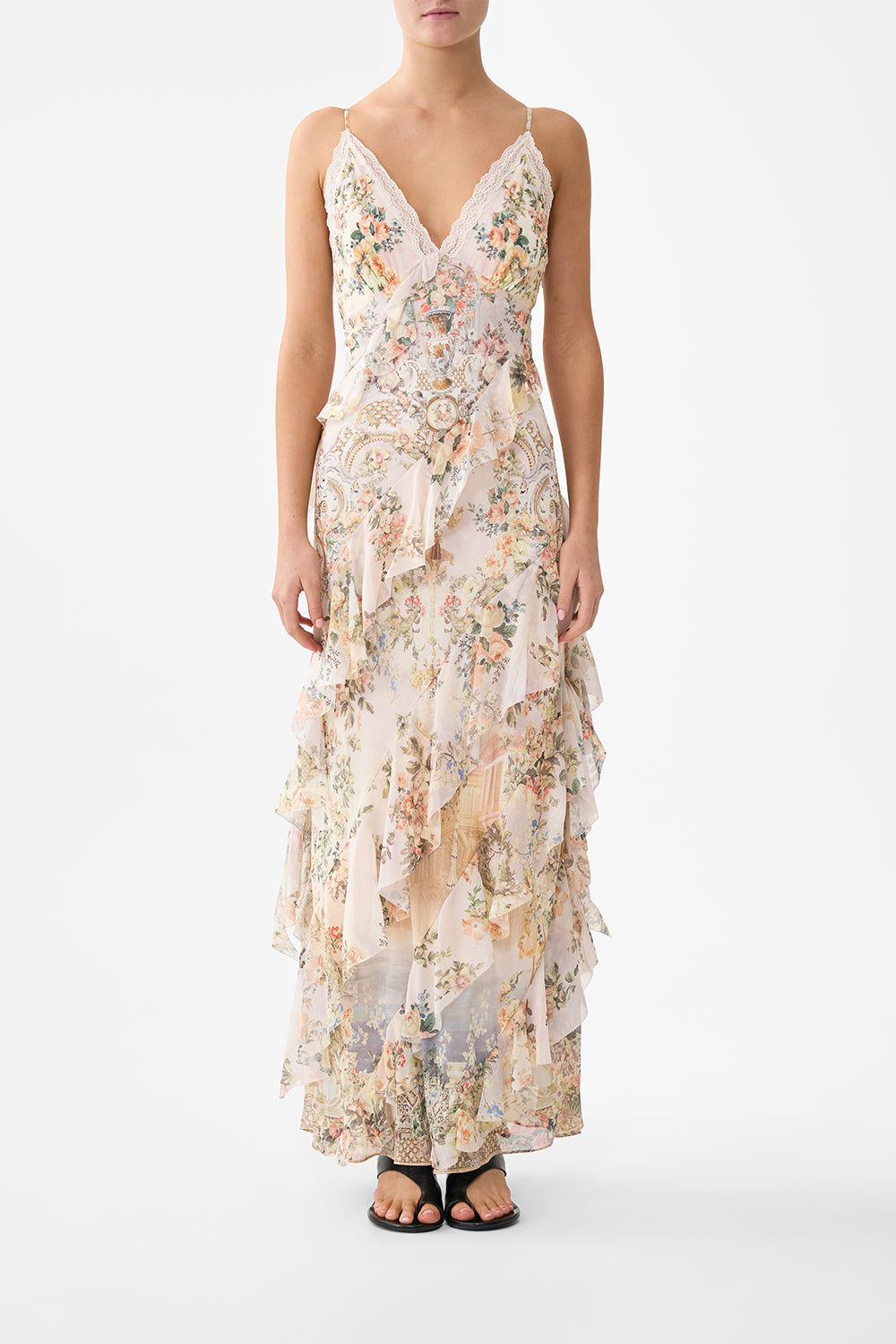 ASYMMETRICAL RUFFLE SLIP DRESS TWILIGHT IN ISTANBUL