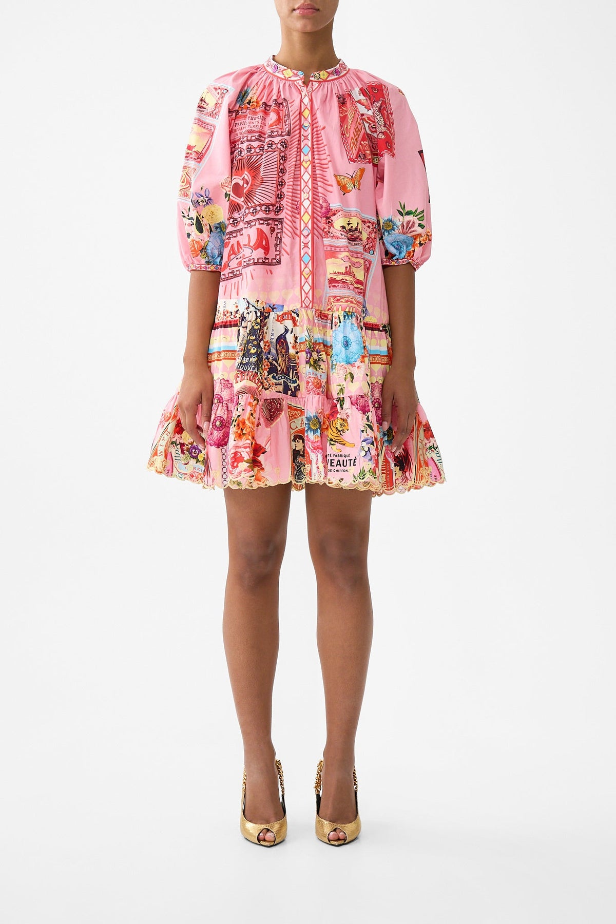 PUFF SLEEVE SHIRT DRESS COLLAGE KINGDOM