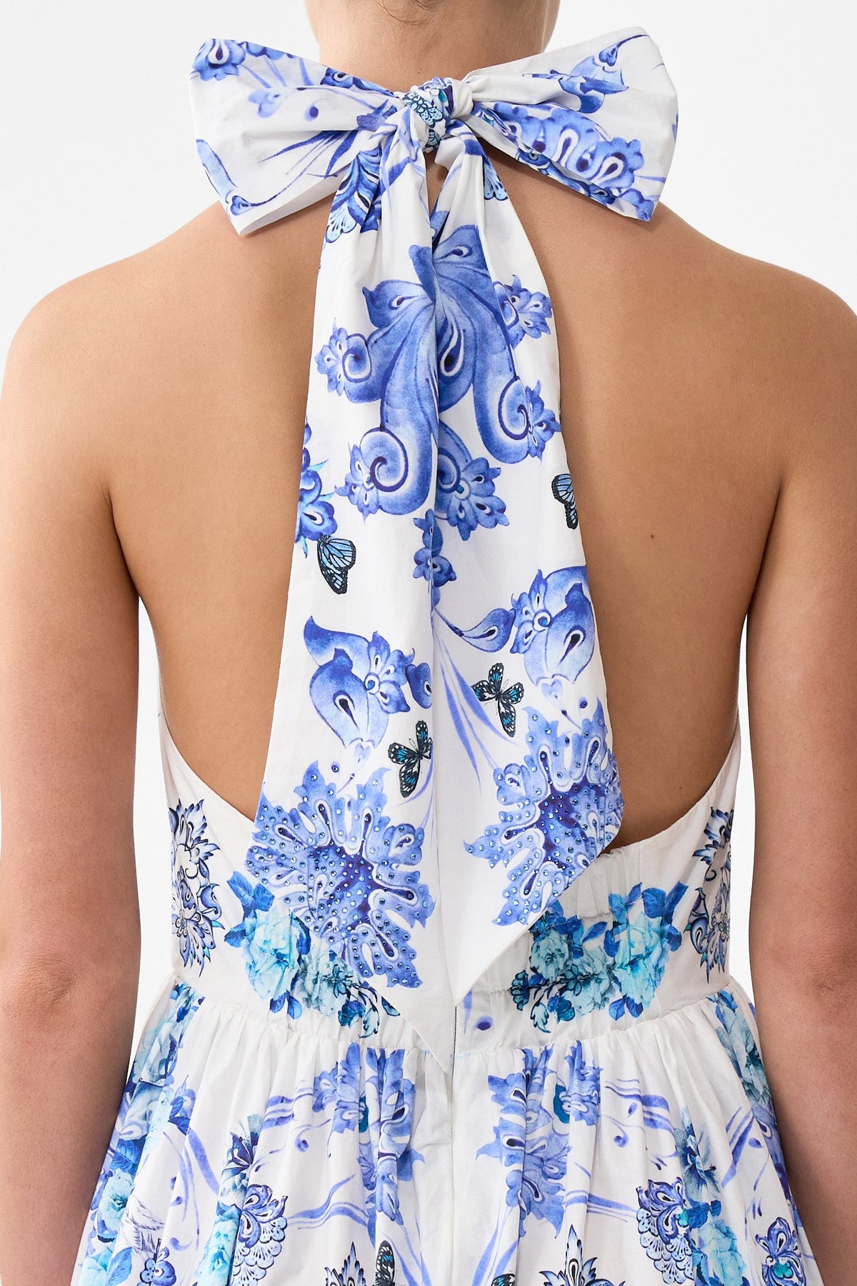 RUFFLE HEM HALTER DRESS ALL ABOUT THAT LACE