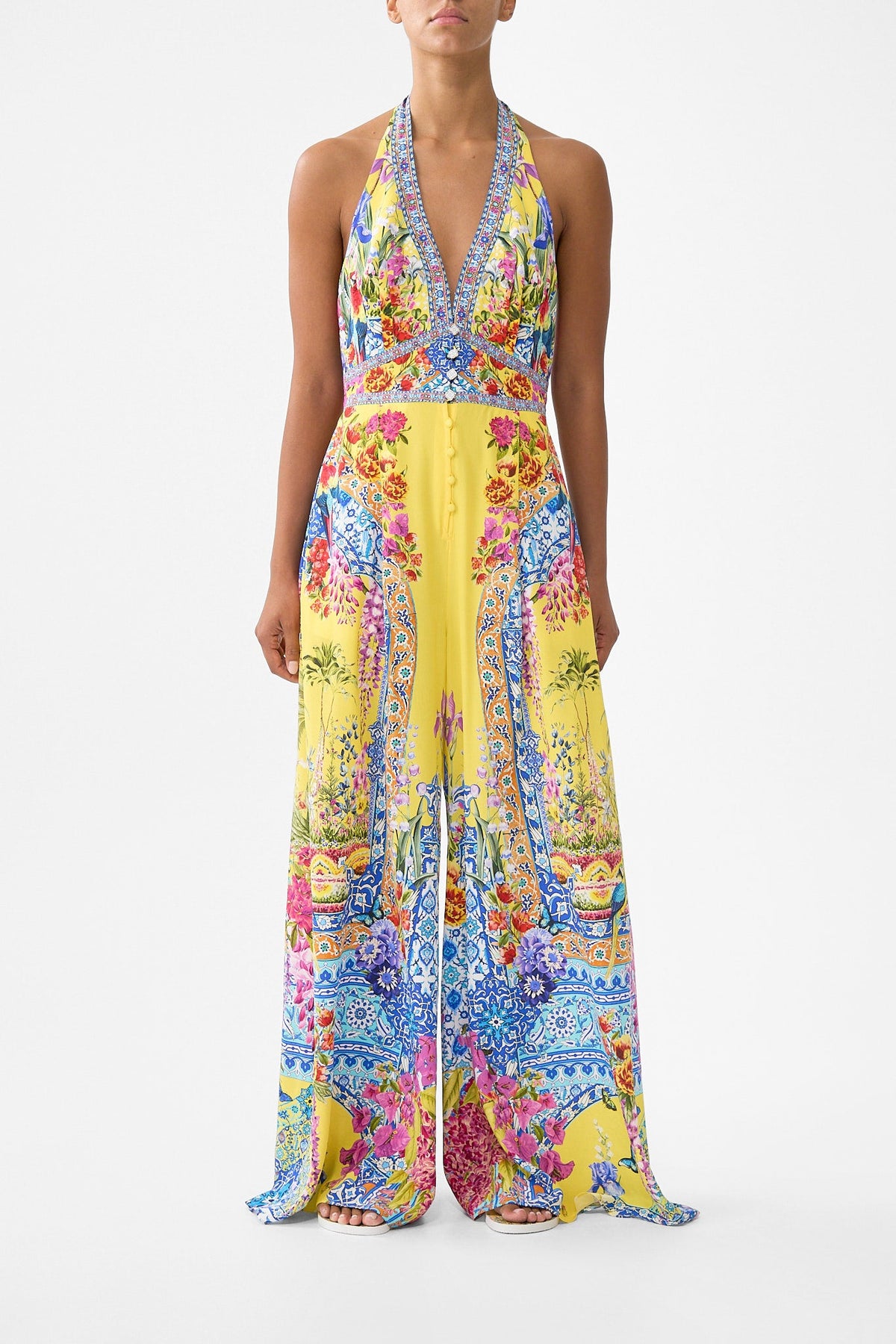 HALTERNECK JUMPSUIT WITH TIE NECK SULTANAHMET SUMMER