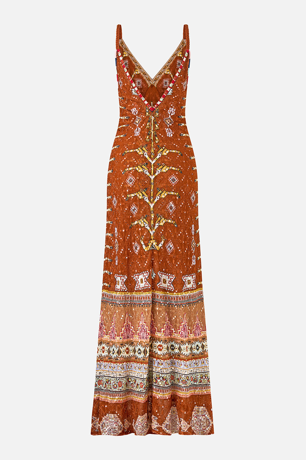 V-NECK FULL LENGTH BIAS SLIP DRESS FABRIC OF TIME