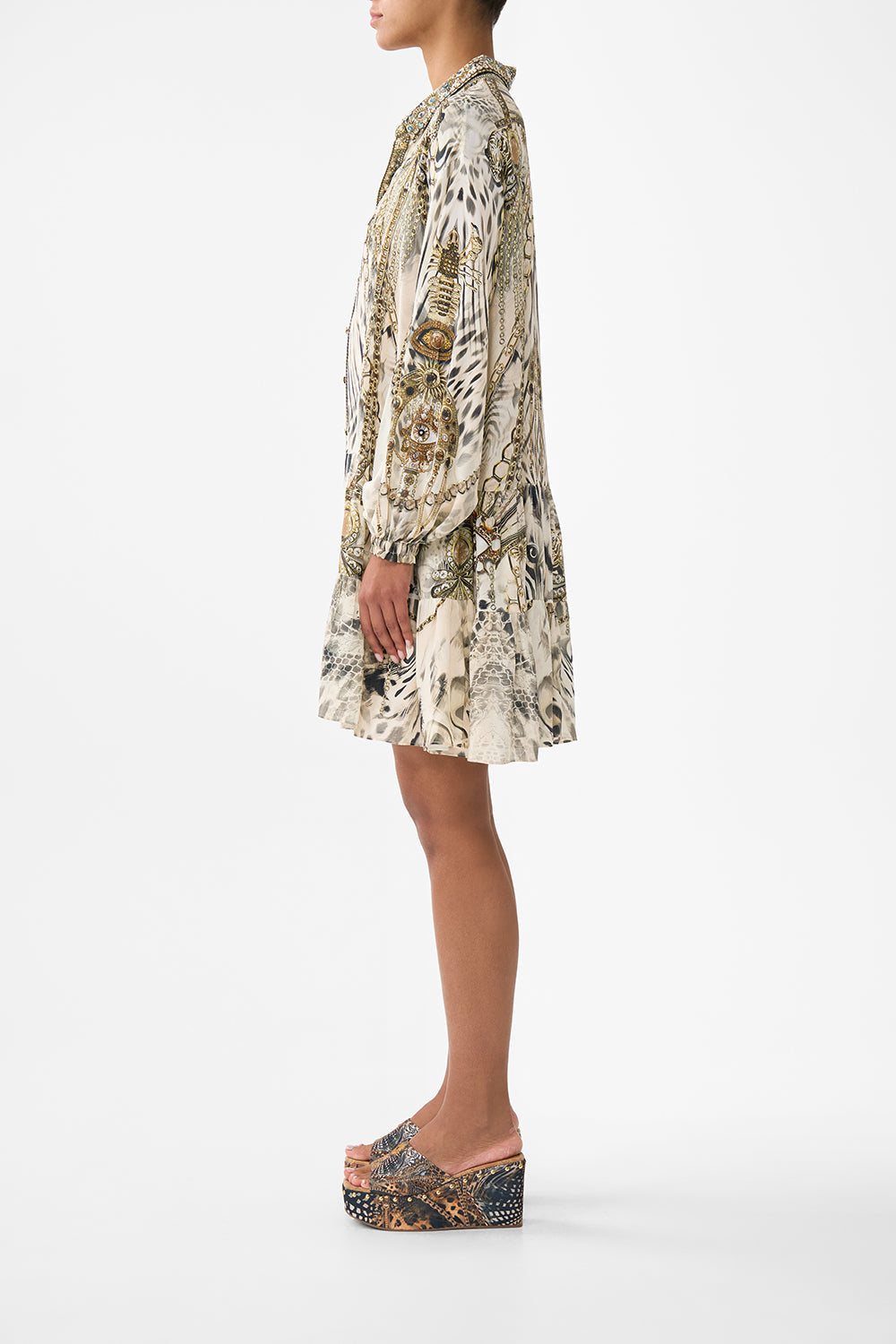 LONG SLEEVE TIERED SHORT DRESS LADY LIONHEART