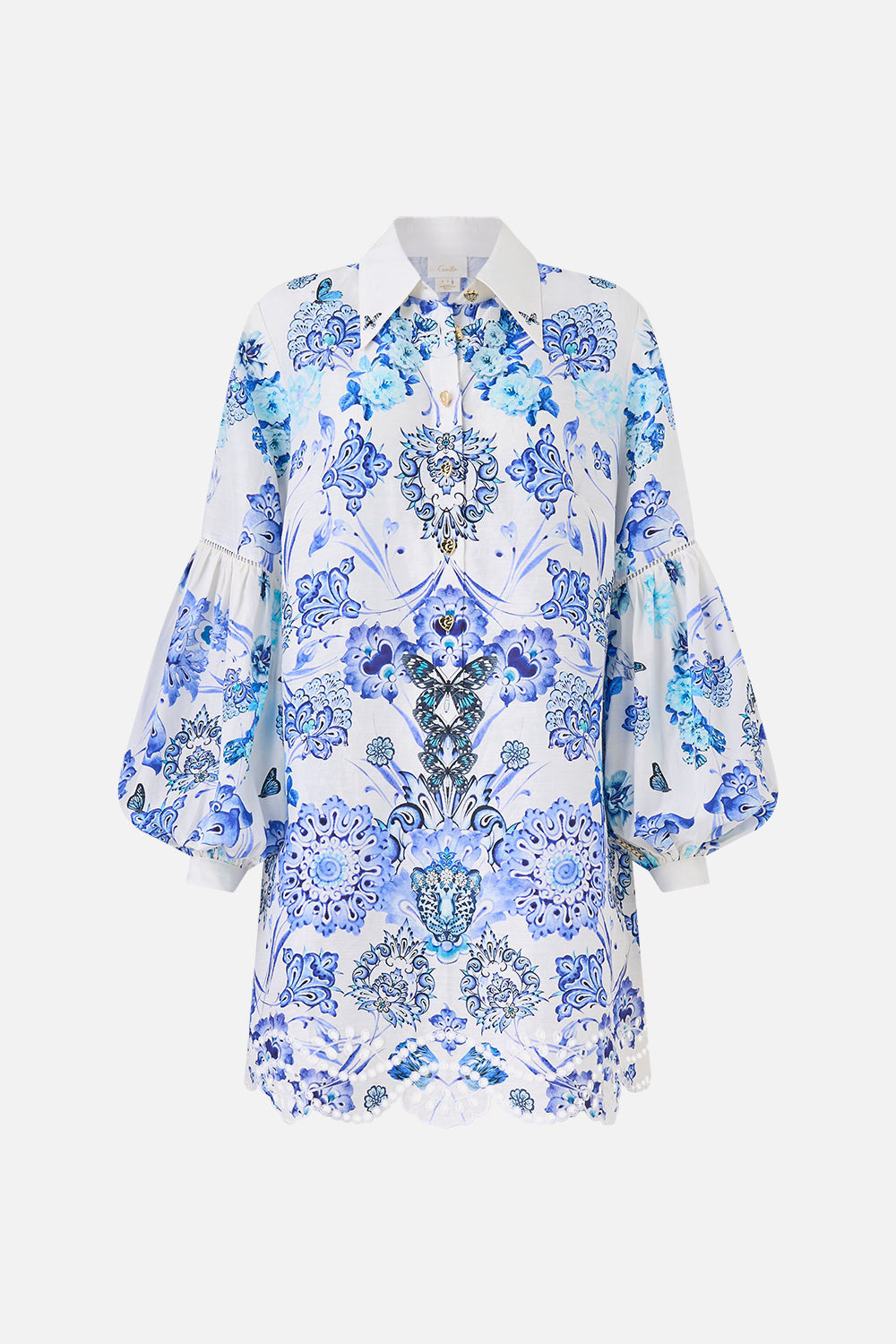 SHIRT DRESS WITH BLOUSON SLEEVE ALL ABOUT THAT LACE