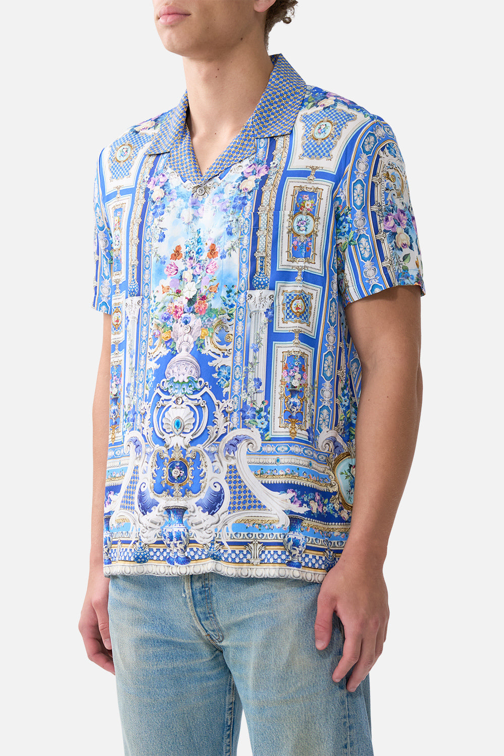 SHORT SLEEVE CAMP COLLARED SHIRT OTTOMAN OPULENCE