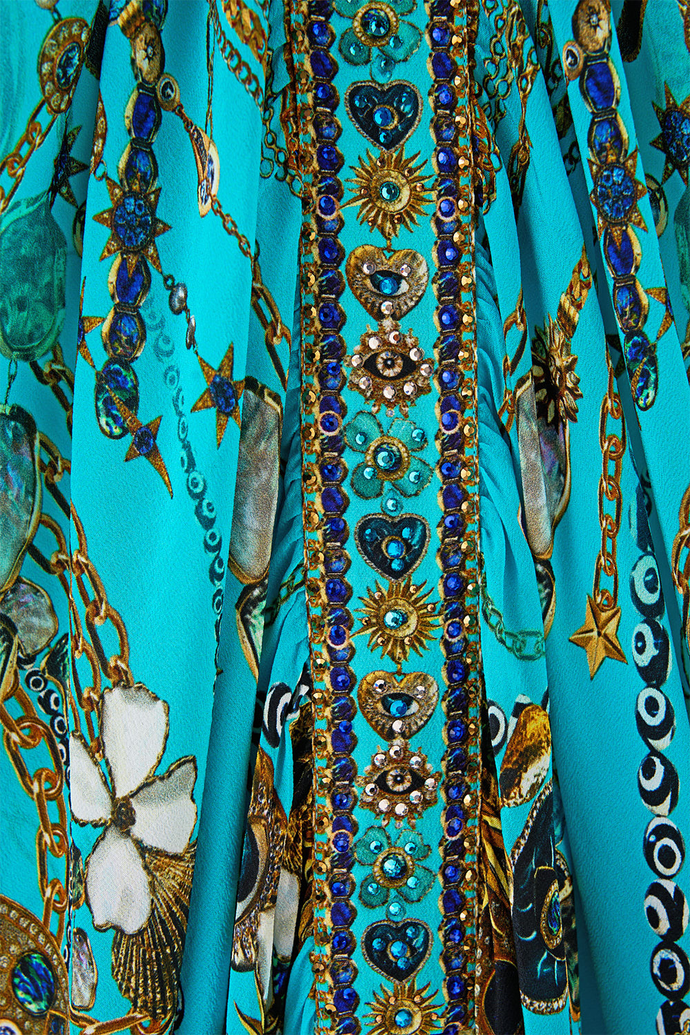 KAFTAN WITH FRONT TAB DETAIL TOTEMS AND TREASURES