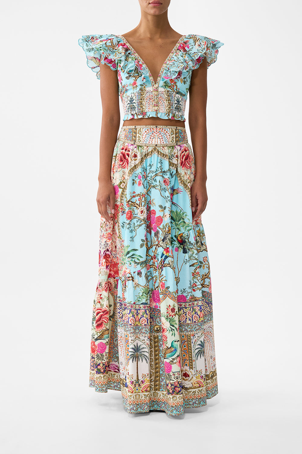 DEEP V-FRILL SHORT SLEEVE TOP SULTANS AND QUEENS