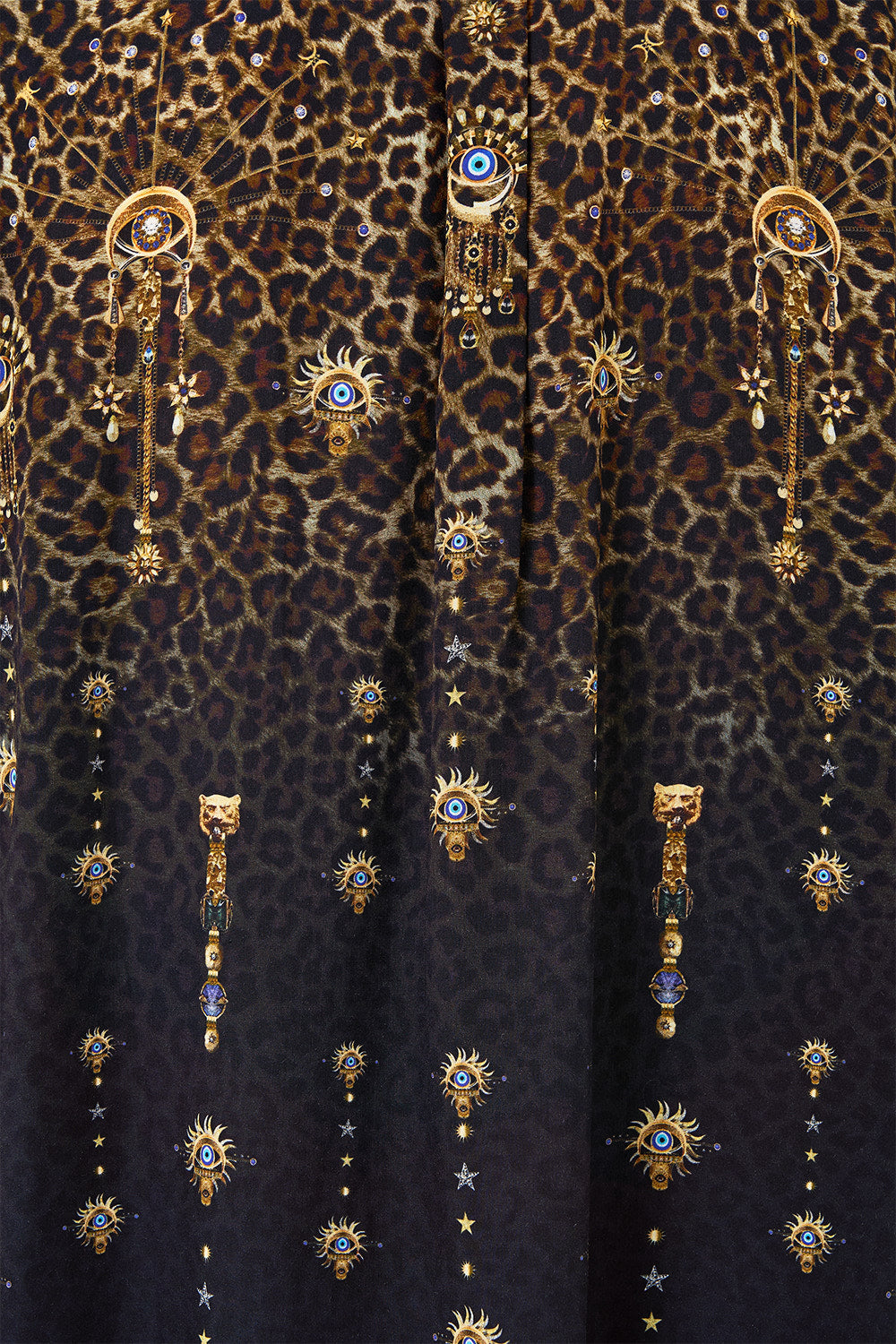 LONG SLEEVE HALF PLACKET TUNIC SHIRT FELINE FOLKLORE