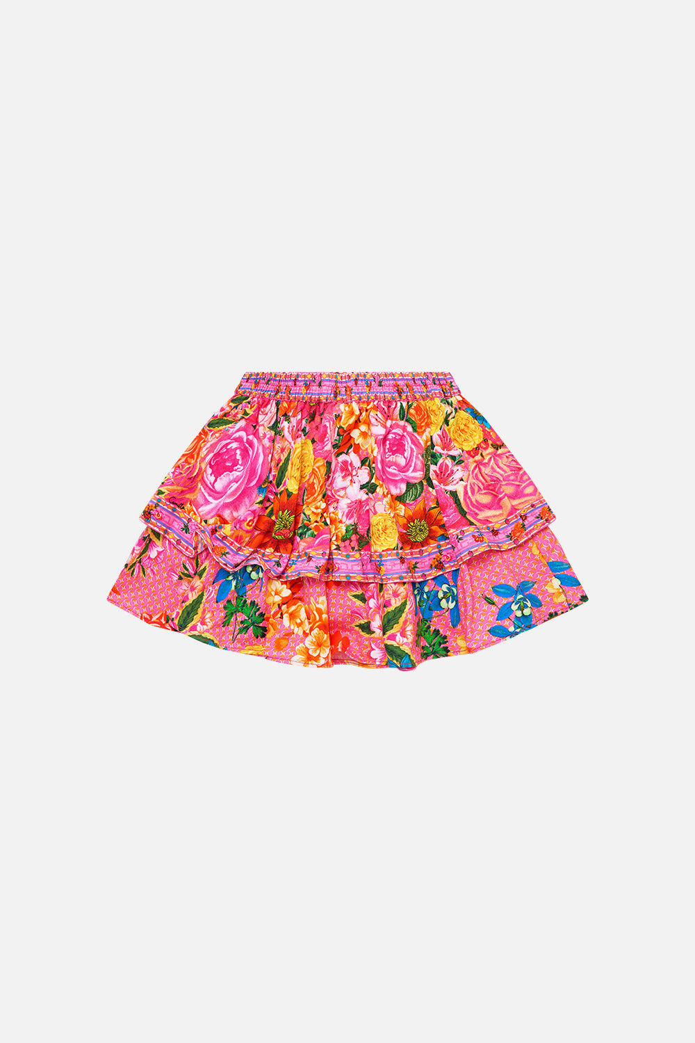 KIDS LAYERED MINI SKIRT WITH ELASTIC BACK ILLUSTRATION NATION