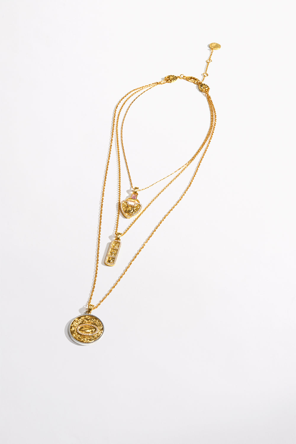LOCKETS LOADED MULTI CHAIN NECKLACE GOLD