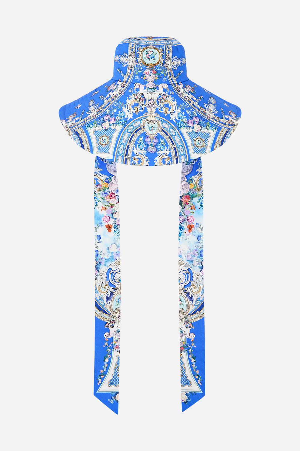 WIDE BRIM BUCKET HAT WITH TIE OTTOMAN OPULENCE