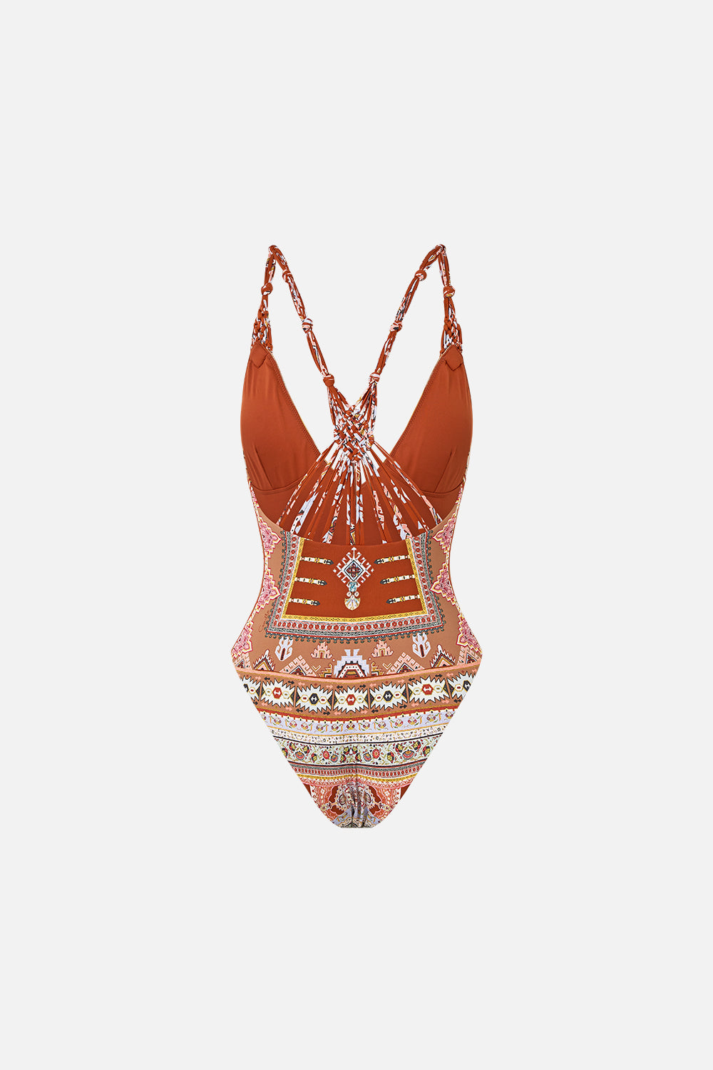 V NECK ONE PIECE WITH MACRAME STRAPS FABRIC OF TIME