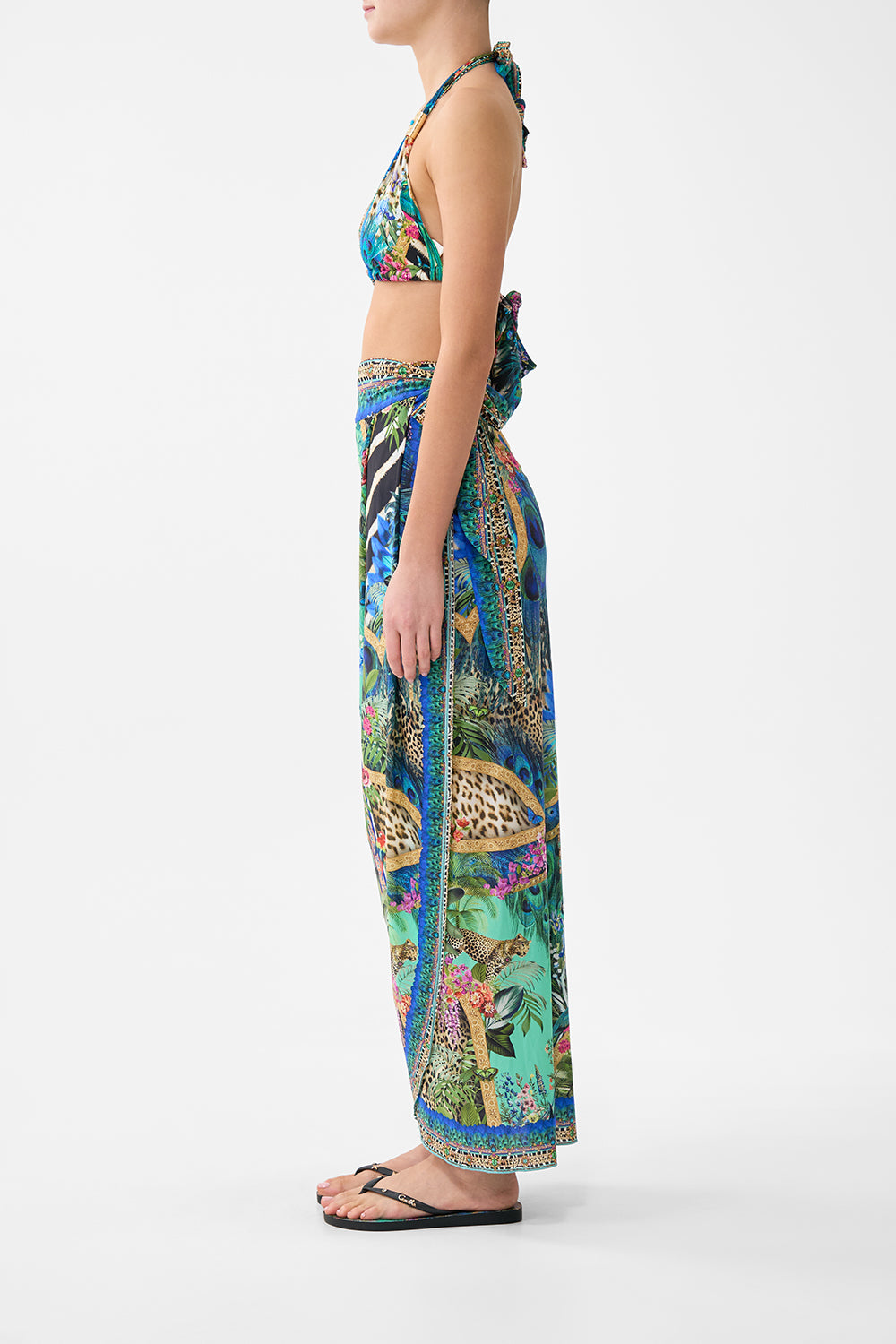 DRAPED WRAP MAXI SARONG WITH TIE WAIST ANIMAL ALCHEMY