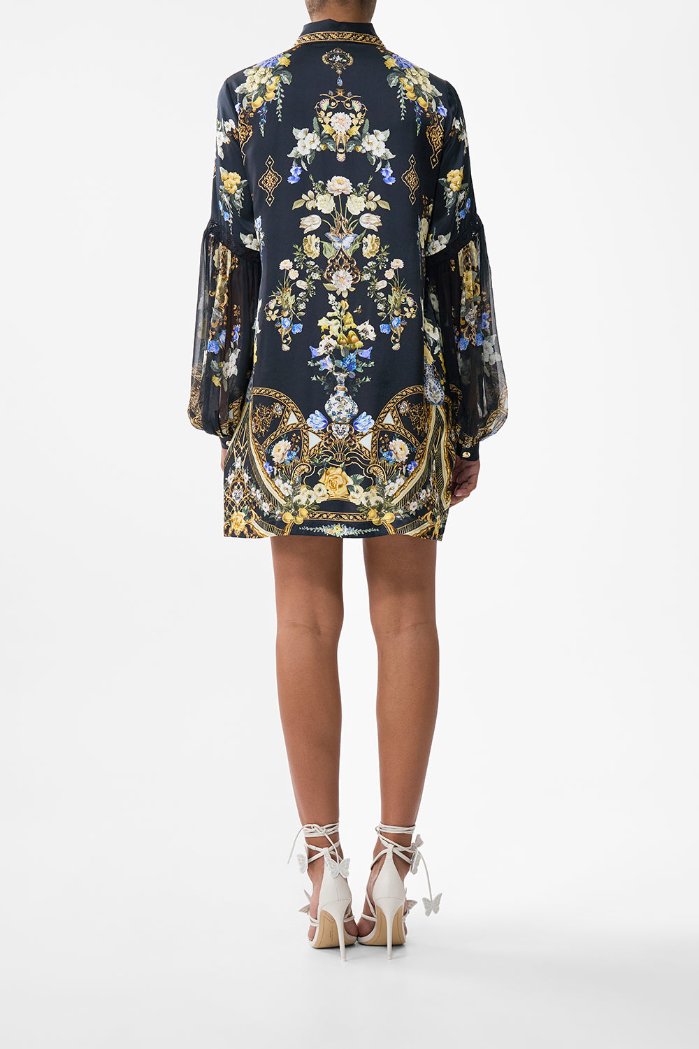 SHIRT DRESS WITH BLOUSON SLEEVE OTTOMAN ELEGANCE