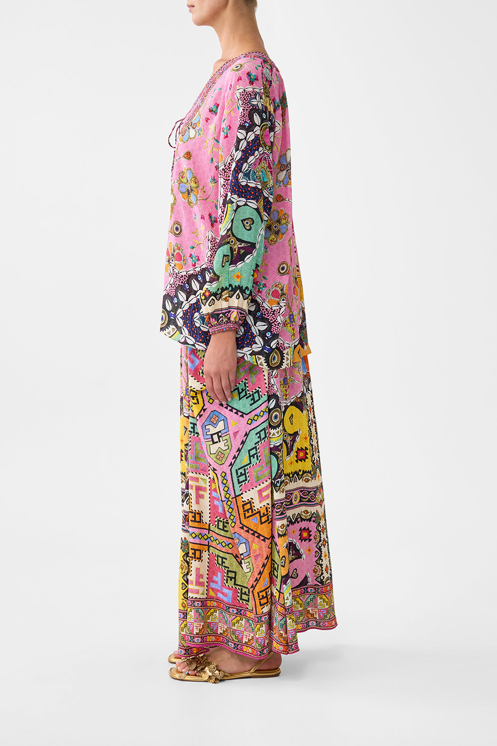 LACE UP BLOUSE PATCHWORK PANORAMA