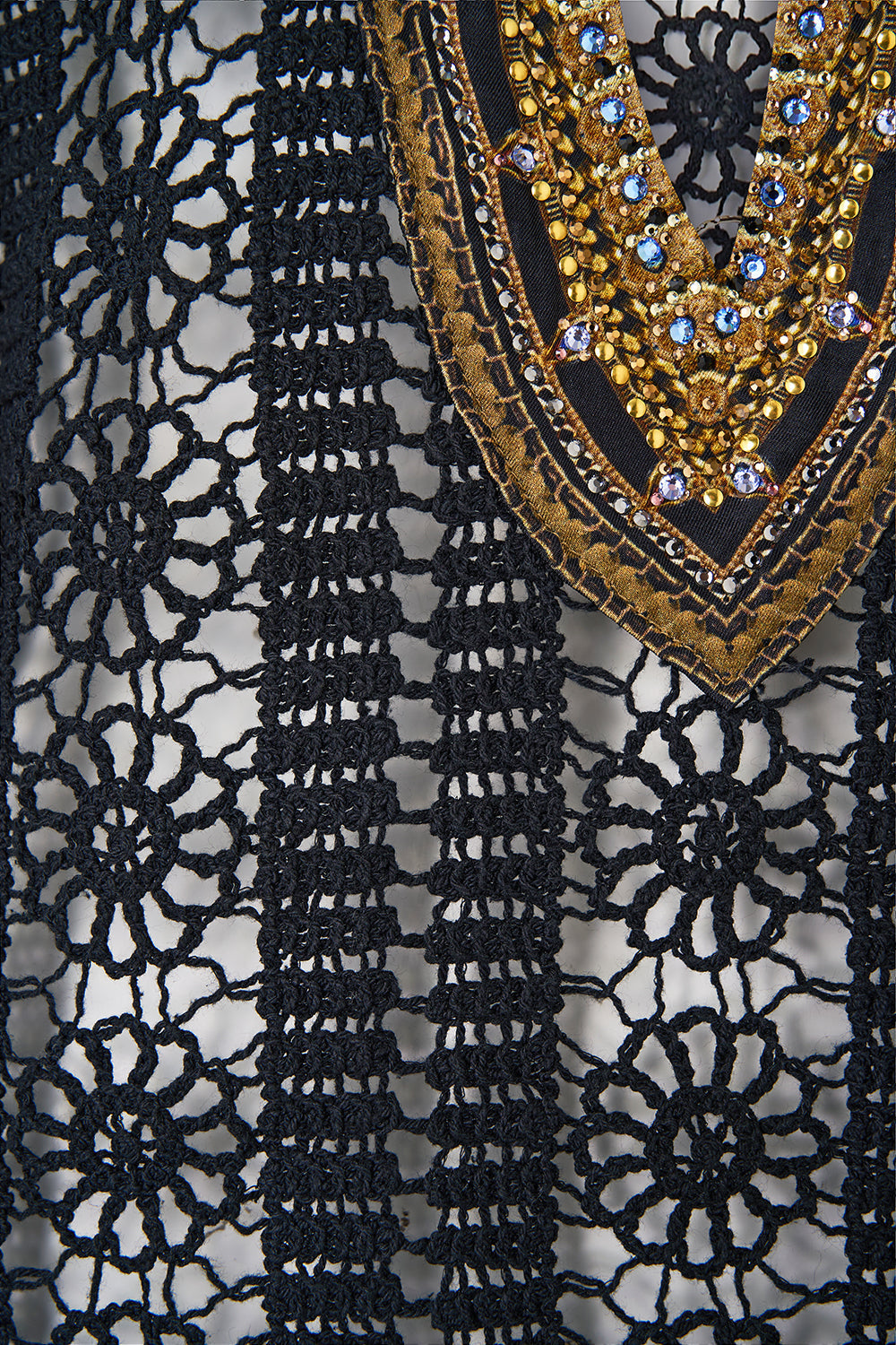 LACE DEEP V NECK HARDWARE SHORT DRESS SONG OF THE SOLSTICE