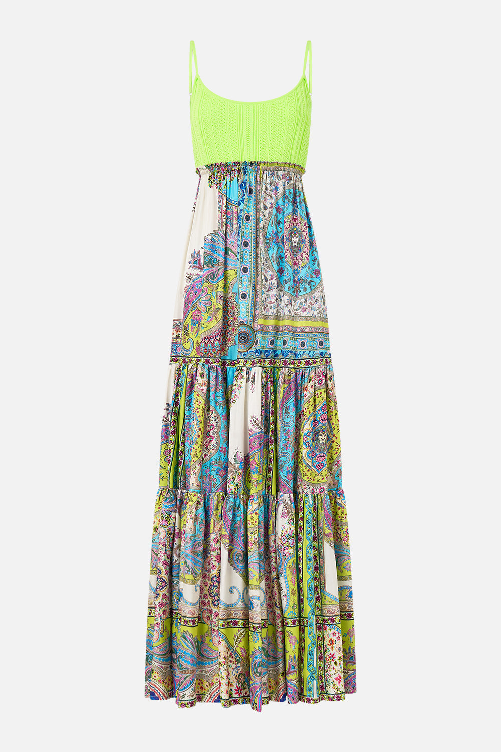 LONG DRESS WITH KNIT FRONT BODICE MAGIC CARPET RIDE