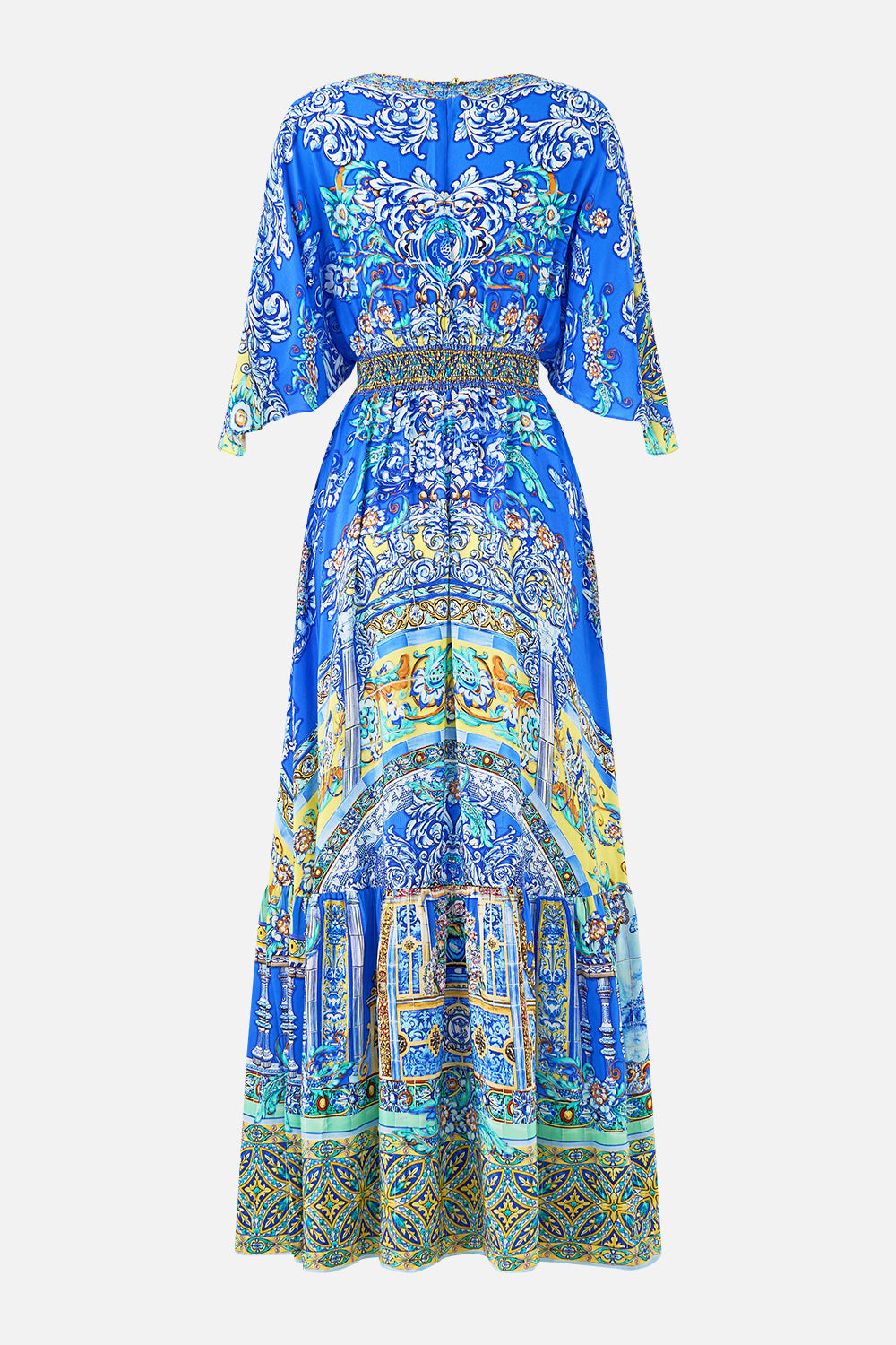 WAISTED DRESS WITH HEM RUFFLE BENEATH THE ANDALUSIAN SUN