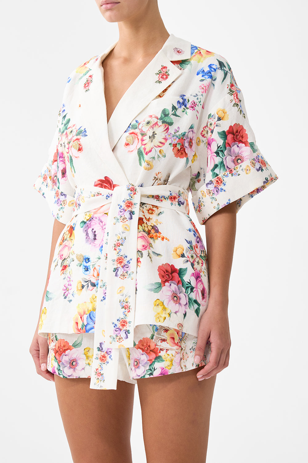 DOUBLE BREASTED SHORT SLEEVE JACKET I LEFT MY HEART IN GRANADA