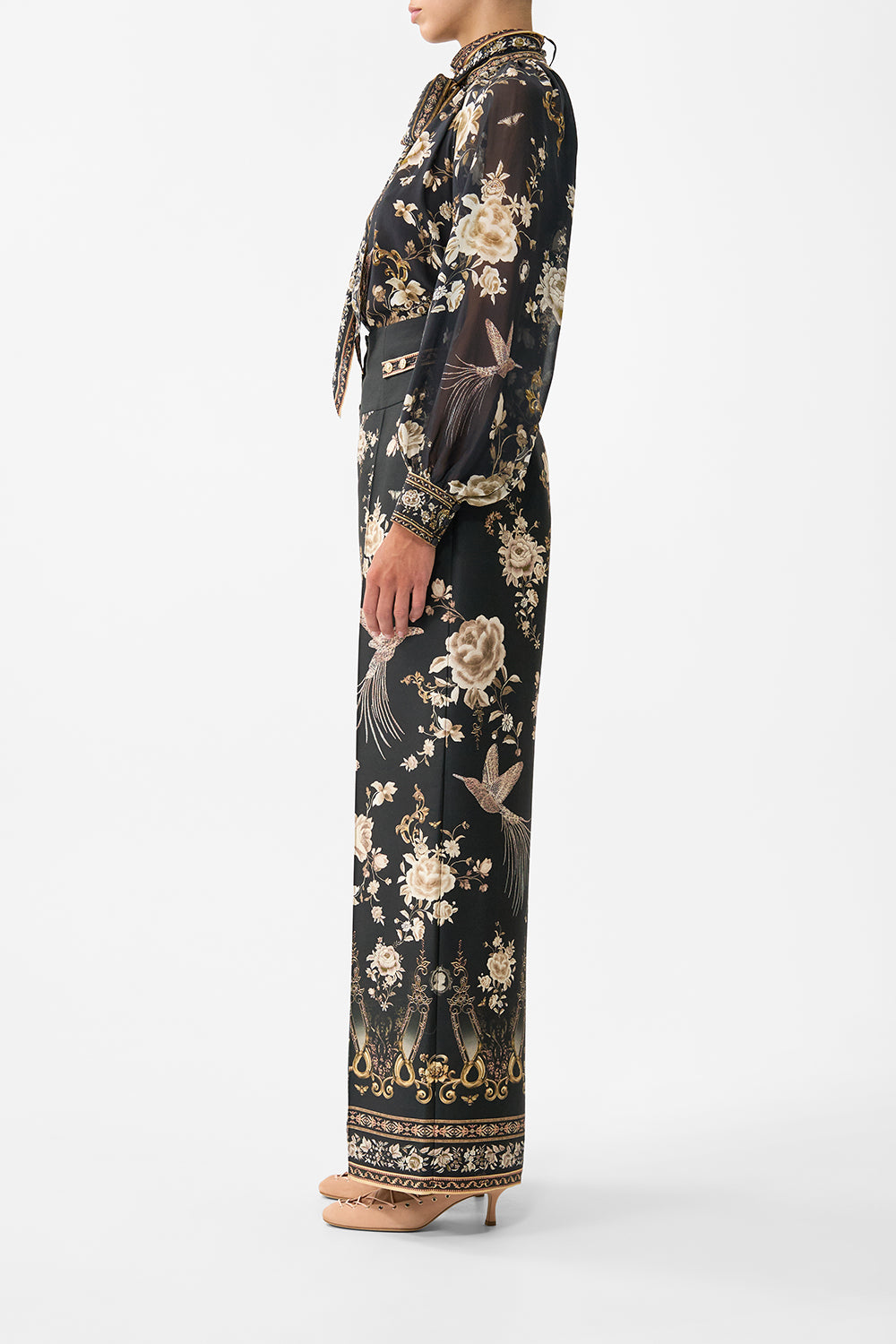 DETACHABLE PUSSY BOW RAGLAN BLOUSE FLAMENCO FOLKLORE