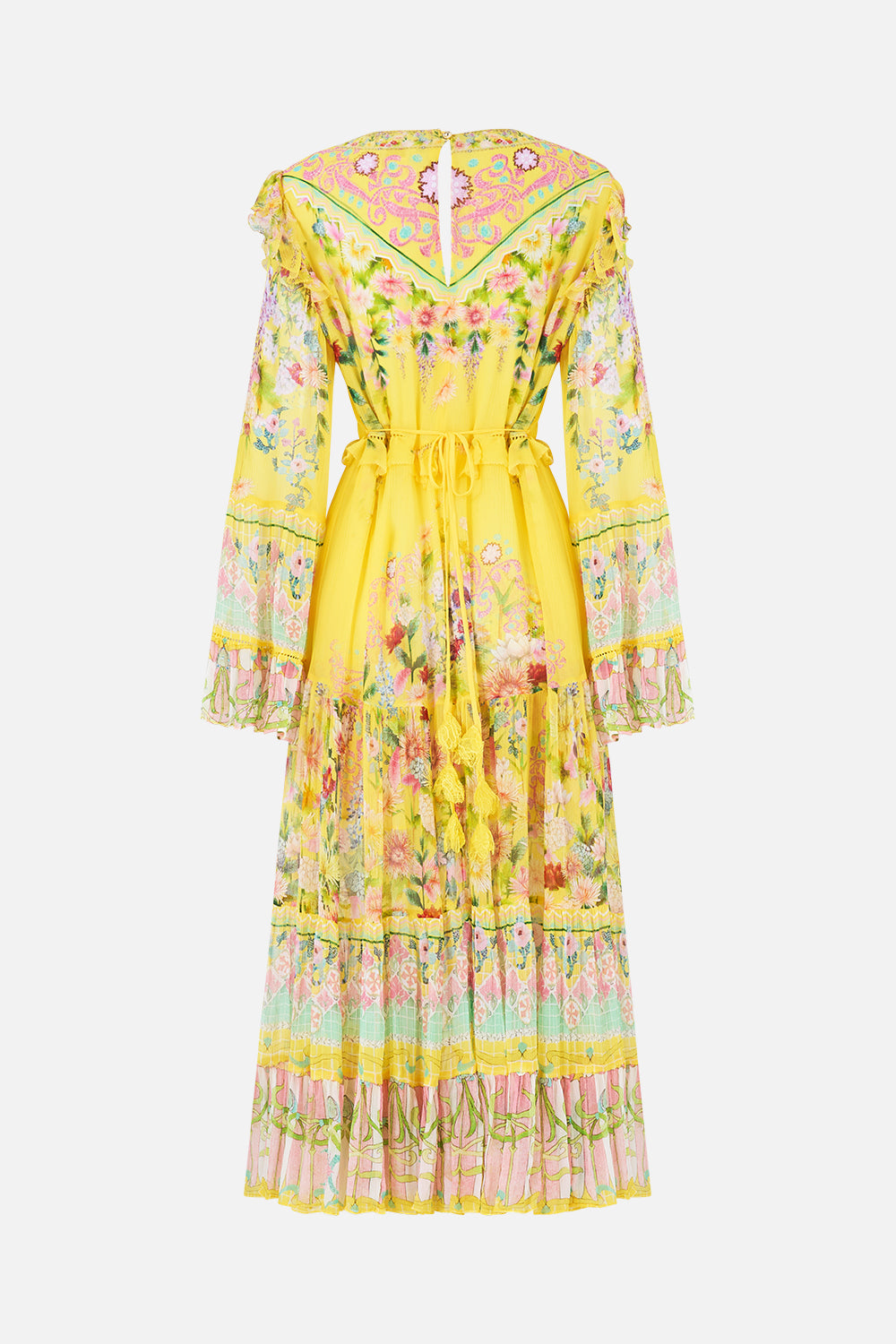 TIERED MIDI DRESS WITH WAIST RUFFLE DETAIL LADY LIMONADA