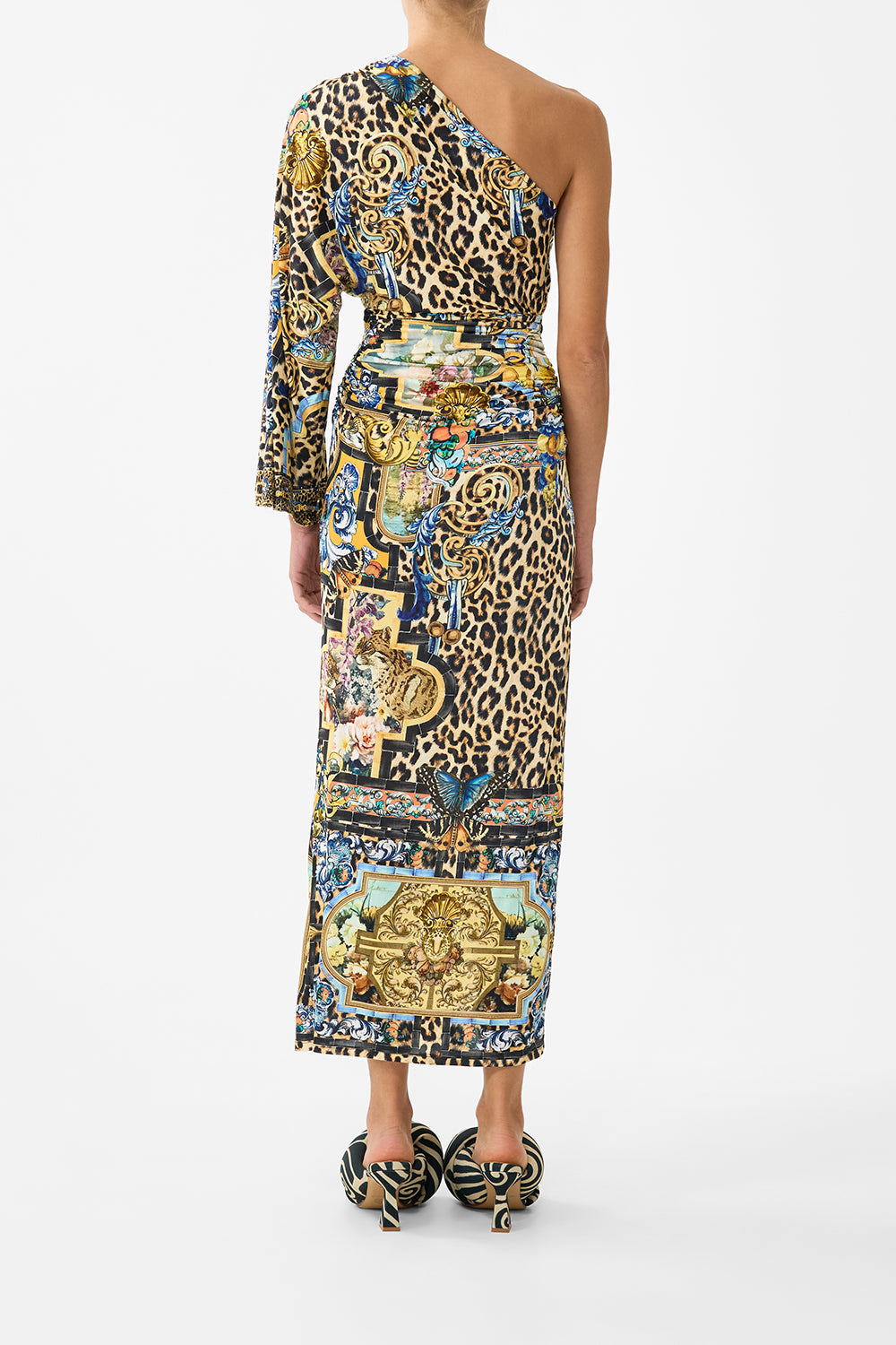 ONE SHOULDER JERSEY DRESS SEVILLIAN STYLE