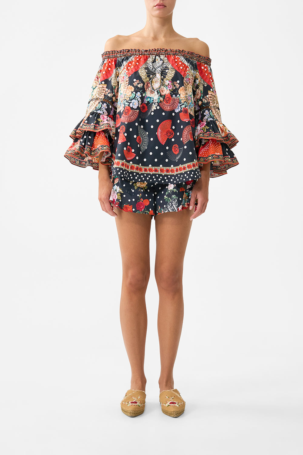 OFF SHOULDER TOP WITH FRILL SLEEVE DAUGHTERS OF DUENDE