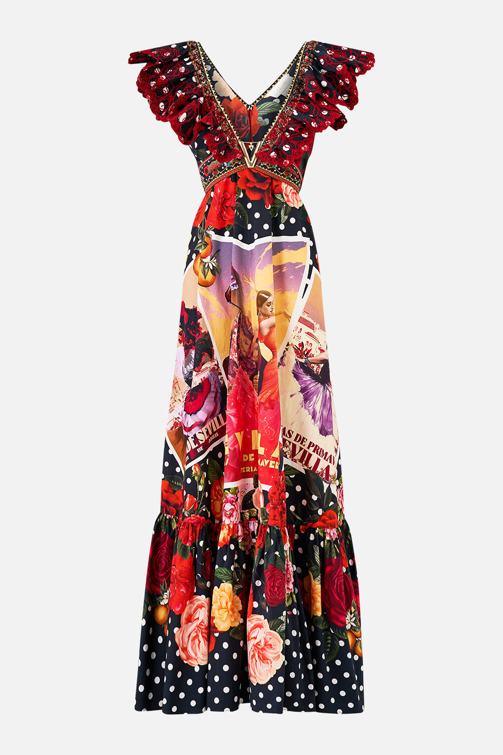FRILL NECK DRESS WITH HARDWARE DAUGHTERS OF DUENDE