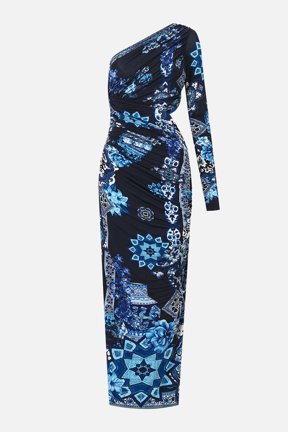 ONE SHOULDER JERSEY CUT OUT DRESS A TILED WONDERLAND