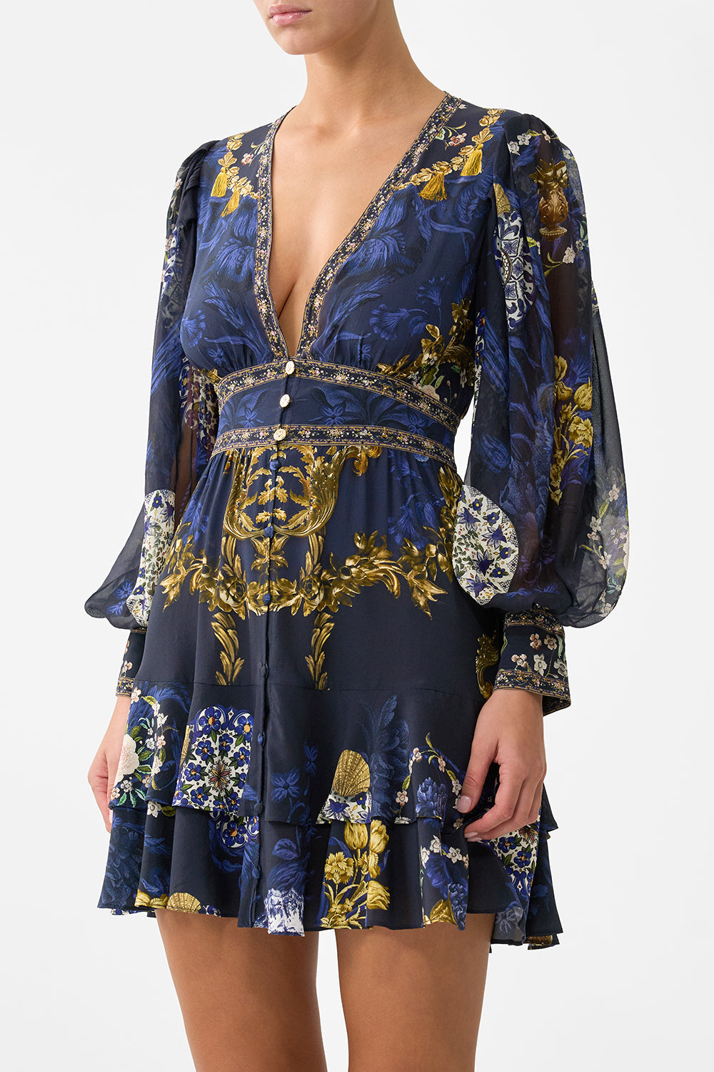 BUTTON FRONT FRILL DRESS NOTES FROM THE BLUE ROOM