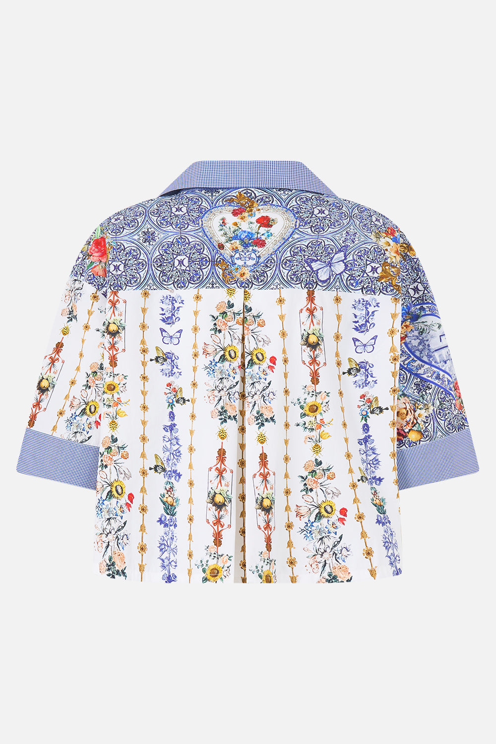 CROPPED CAMP COLLAR BLOUSE THE POTTERY PARLOUR