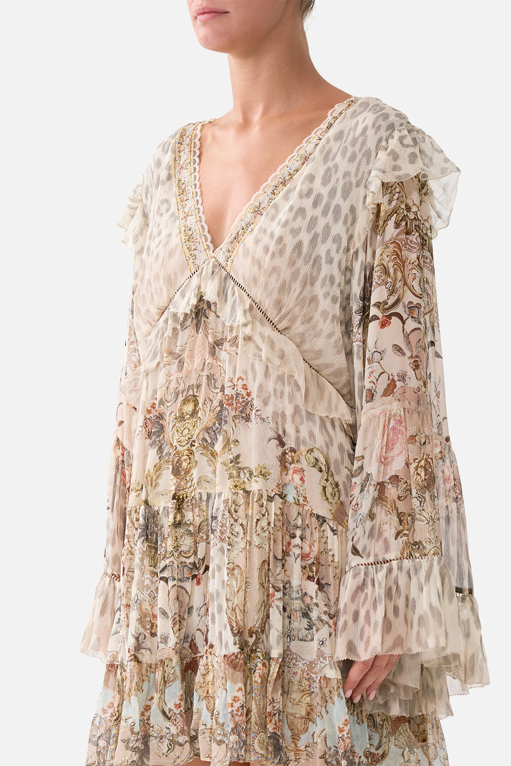 TIERED SWING MINI DRESS ARANJUEZ ANIMALIA