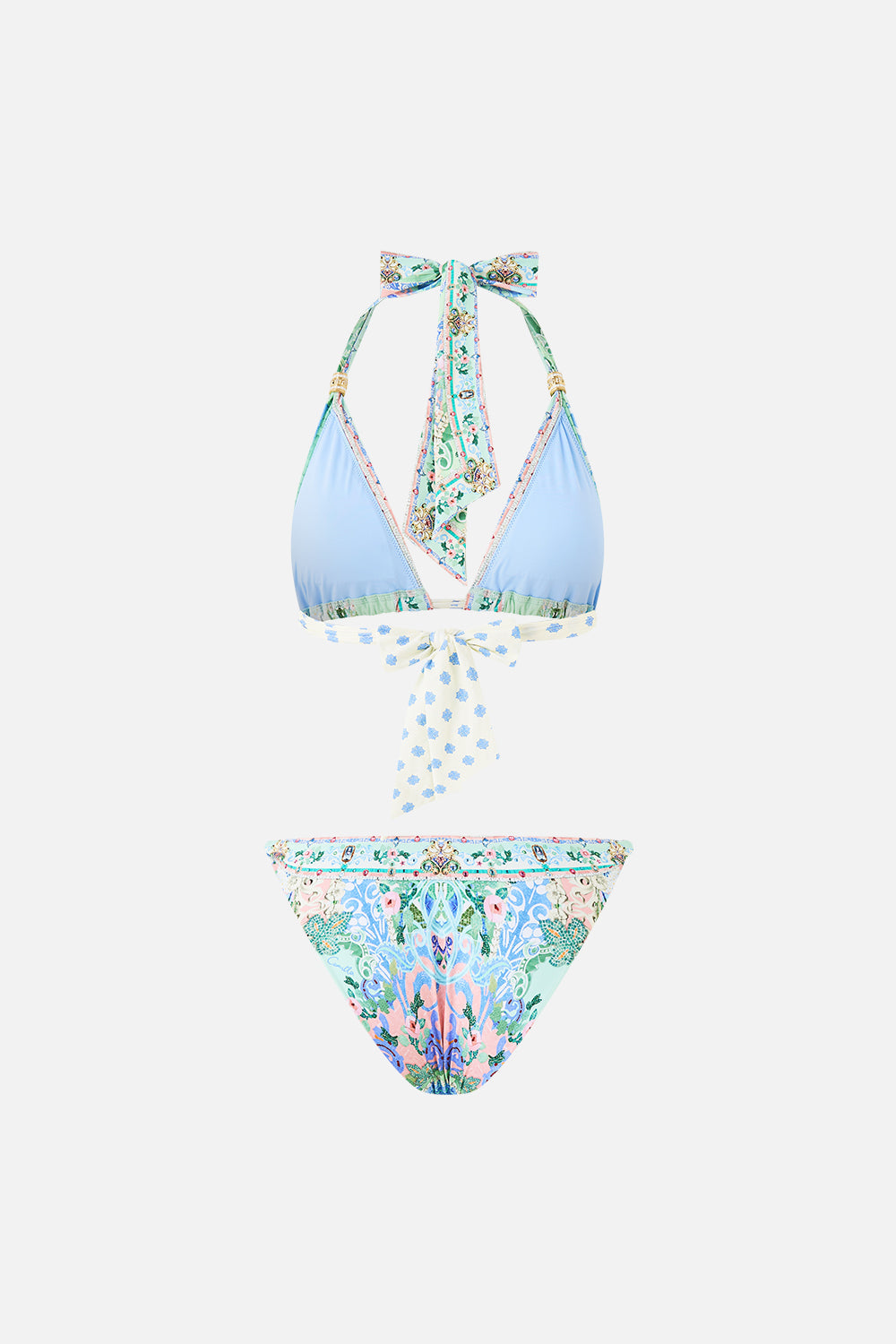 SOFT THICK TIE TRI BIKINI SET WITH TRIMS MIDSUMMER MOSAICS