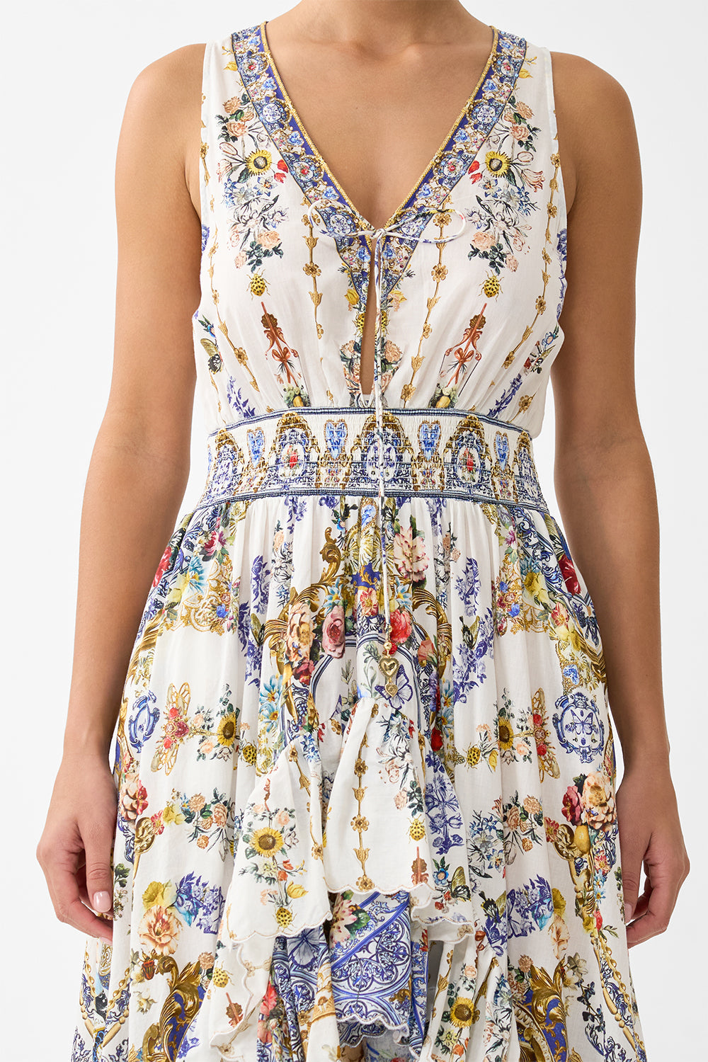 V NECKLINE HIGH LOW DRESS THE POTTERY PARLOUR