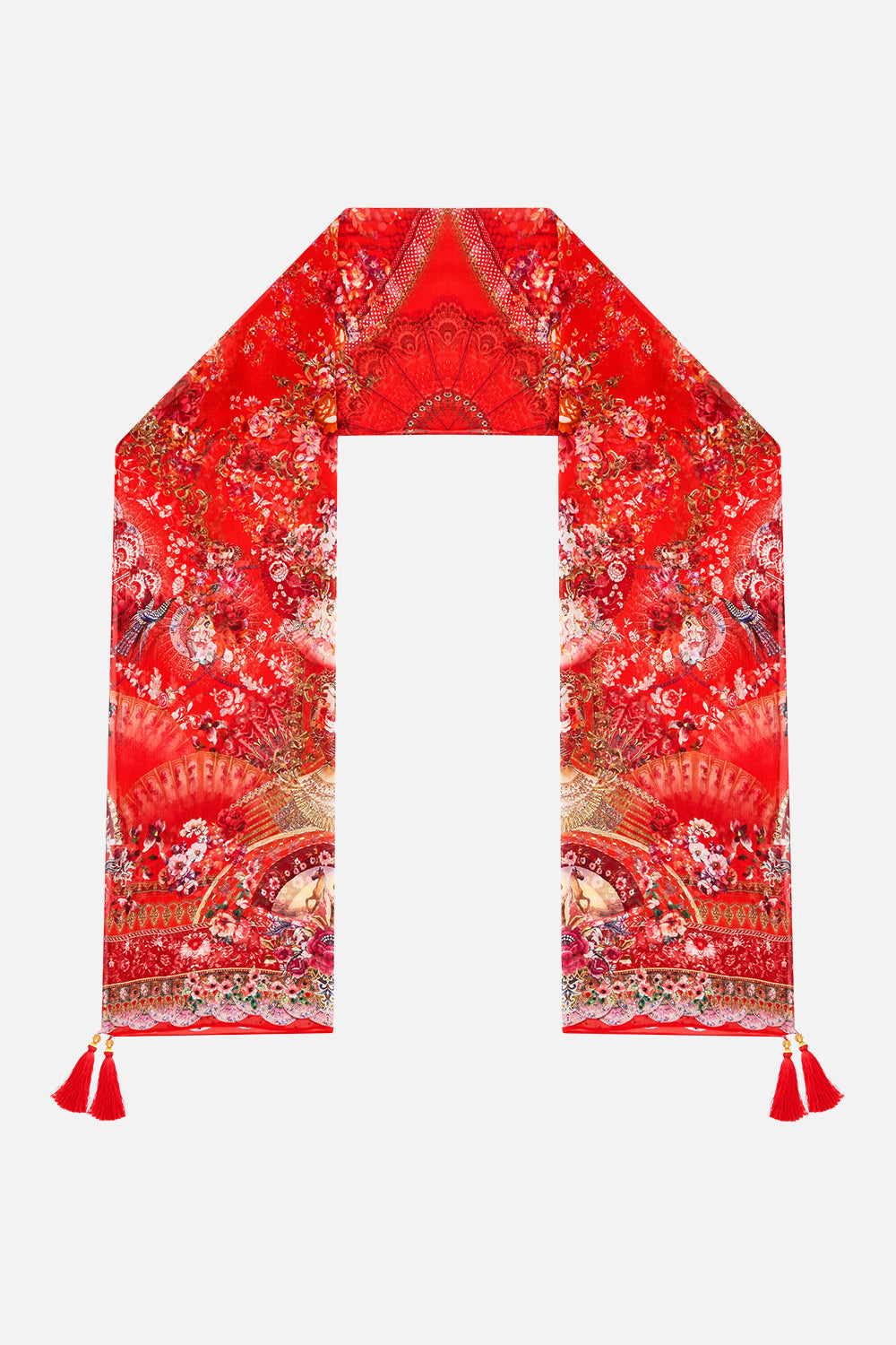 LONG SILK CRINKLE CHIFFON SCARF OLÉ OLÉ