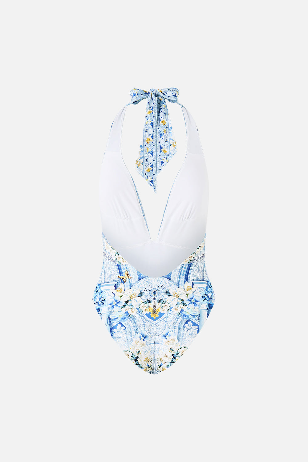 PLUNGE HALTER ONE PIECE WITH BAR FRONT TRIM DE NADA GRANADA