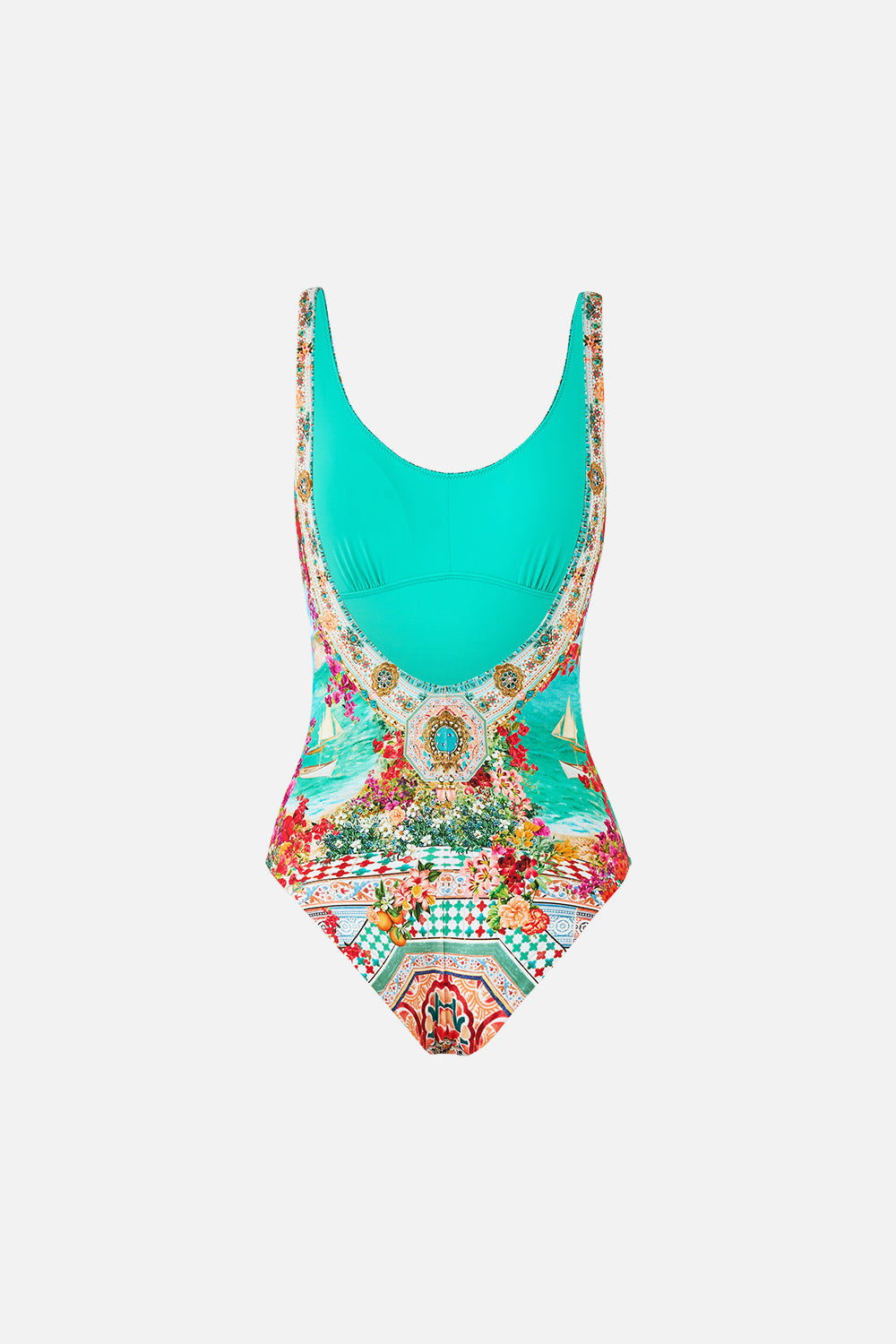 WIDE STRAP ROUND NECK ONE PIECE WITH LOW BACK MEET ME IN MALLORCA