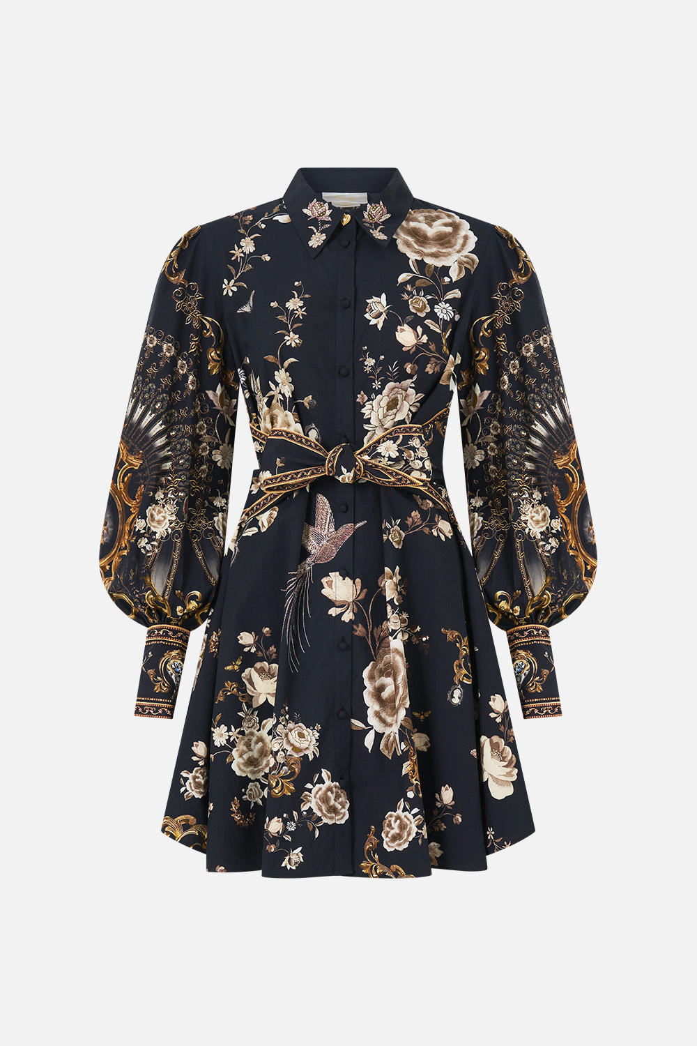 SHORT WAIST TIE SHIRT DRESS FLAMENCO FOLKLORE