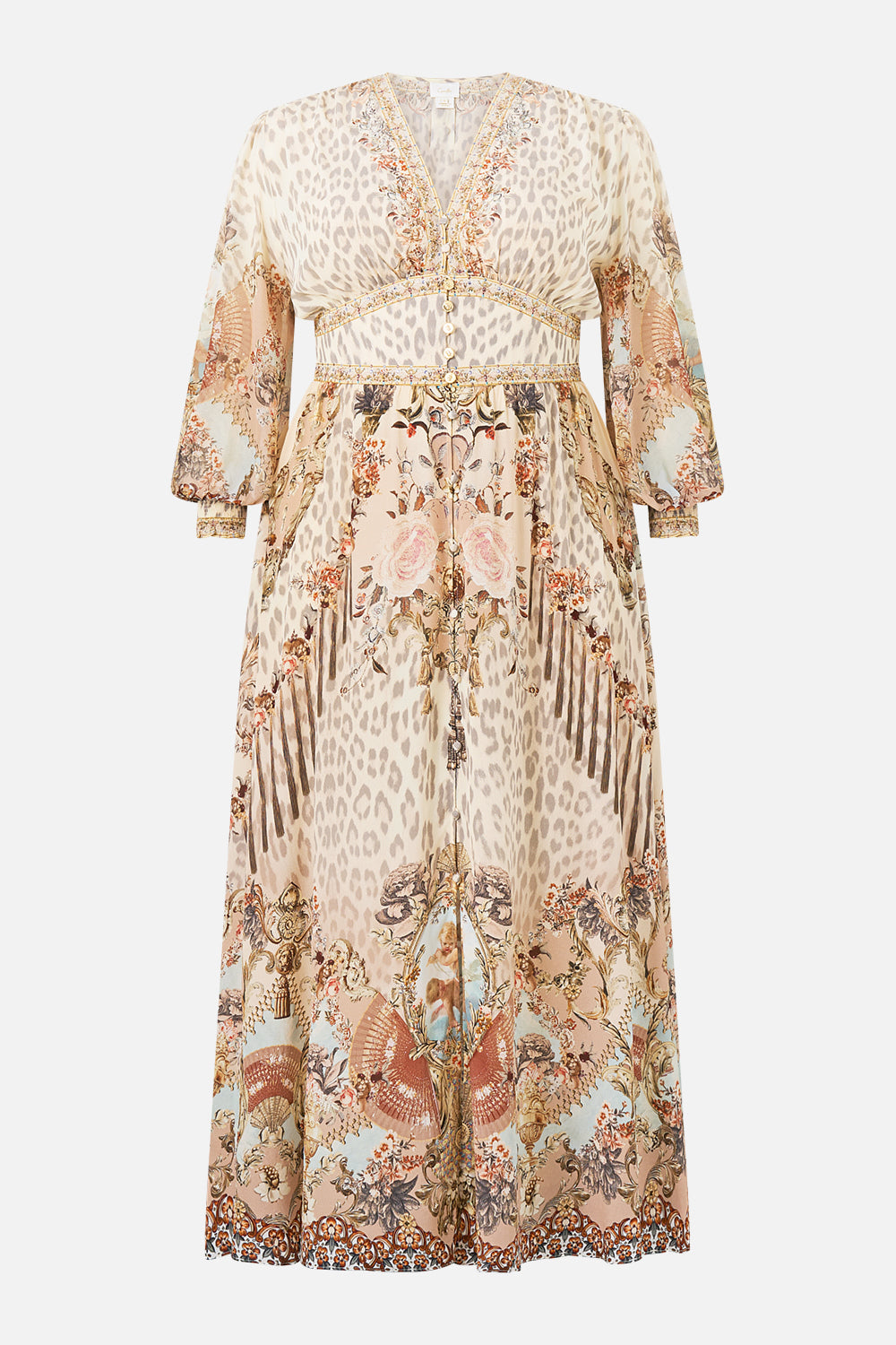 BUTTON DRESS WITH SHAPED WAISTBAND ARANJUEZ ANIMALIA