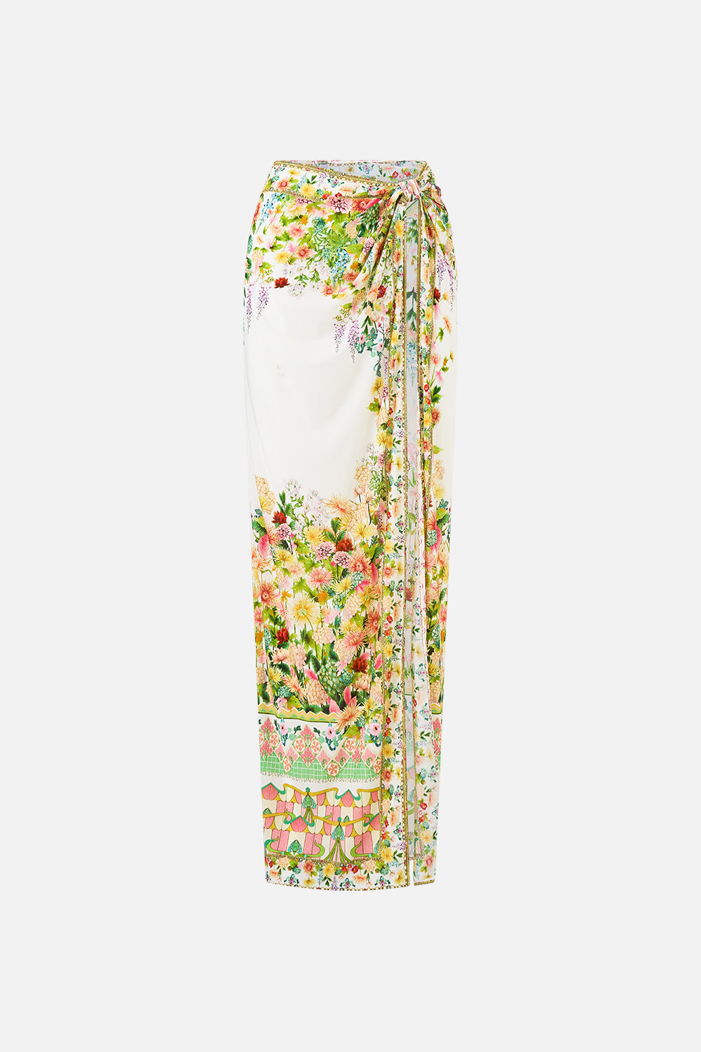 LONG SARONG WITH GATHERED TAB AND LEG SPLIT THE CALL OF CATALONIA